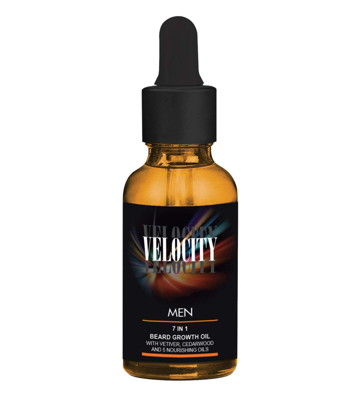 Velocity Men 7-In-1 Beard Growth Oil (30ml) - Best Beard Oil for Full Growth | Fast International Shipping - Buy Online on GoSupps.com