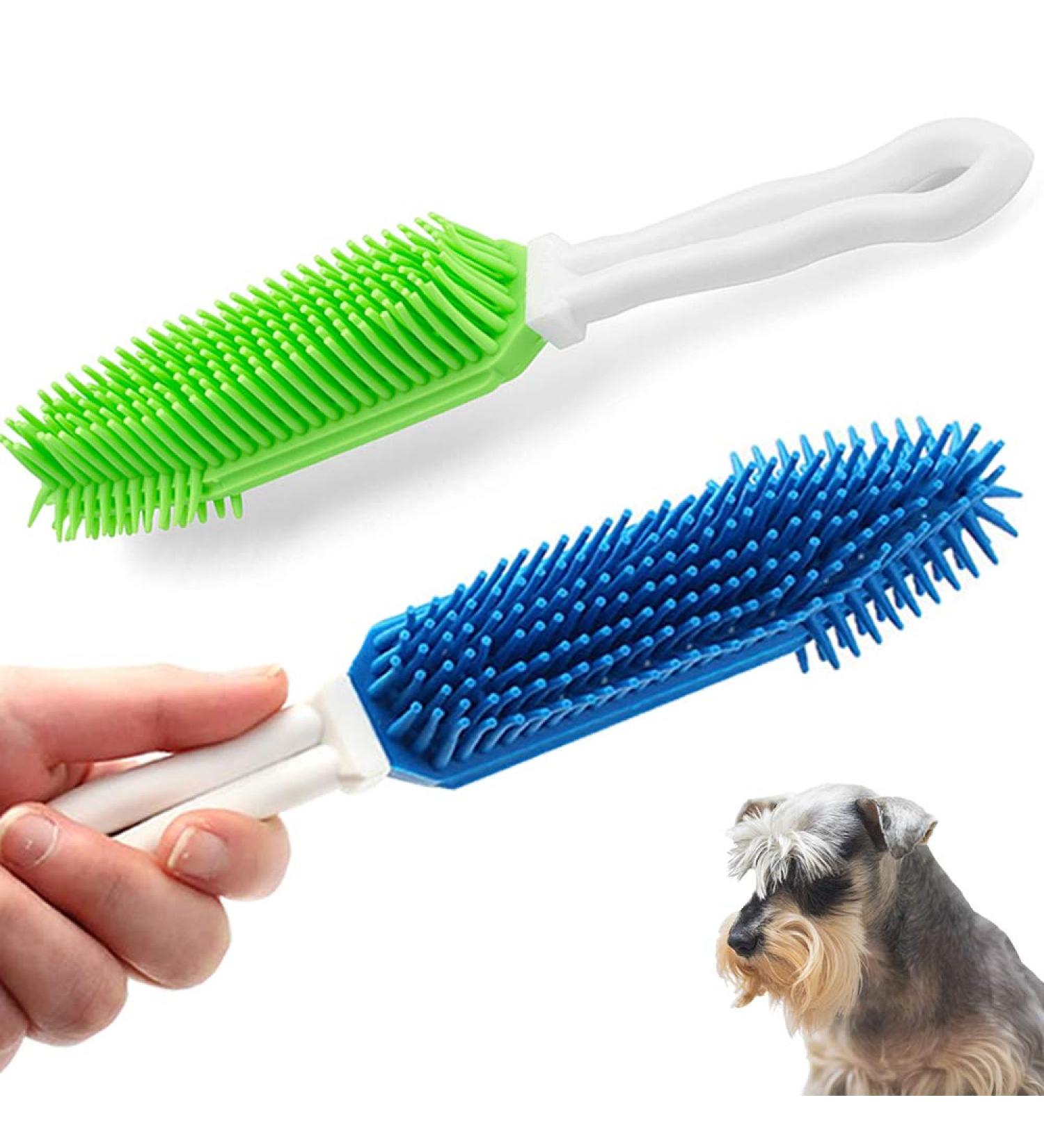 Pasuwsima 2 Pcs Silicone Pet Hair Removal Brush - Car & Auto Bedding Carpets Detailing Tool for Dog & Cat Hair - Blue/Green - Buy Online on GoSupps.com