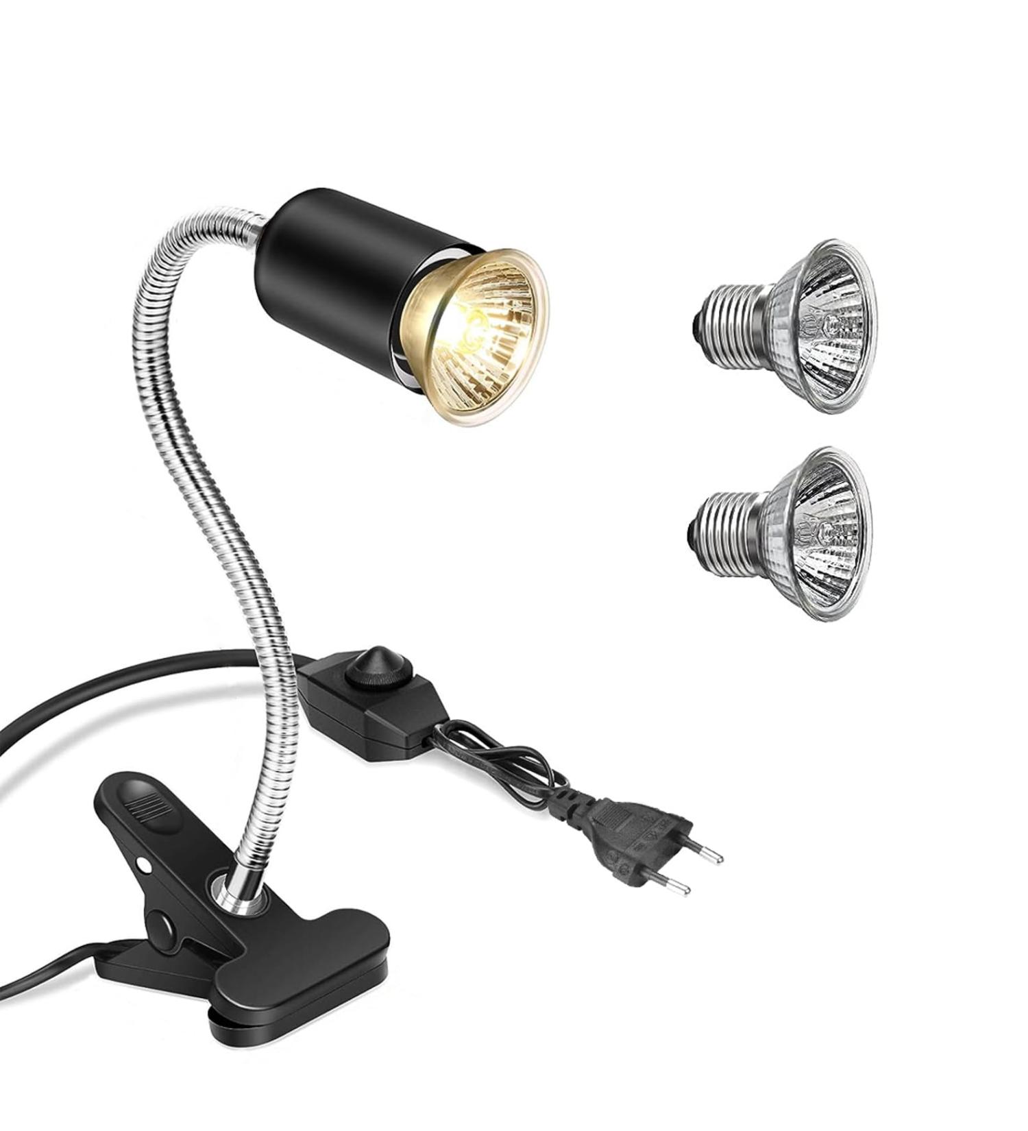 Zjrung 50W Turtle Heat Lamp - Rotatable UVA/UVB Reptile Terrarium Light with Clip & Temperature Tester for Turtles Lizards Snakes & Spiders - Buy Online on GoSupps.com