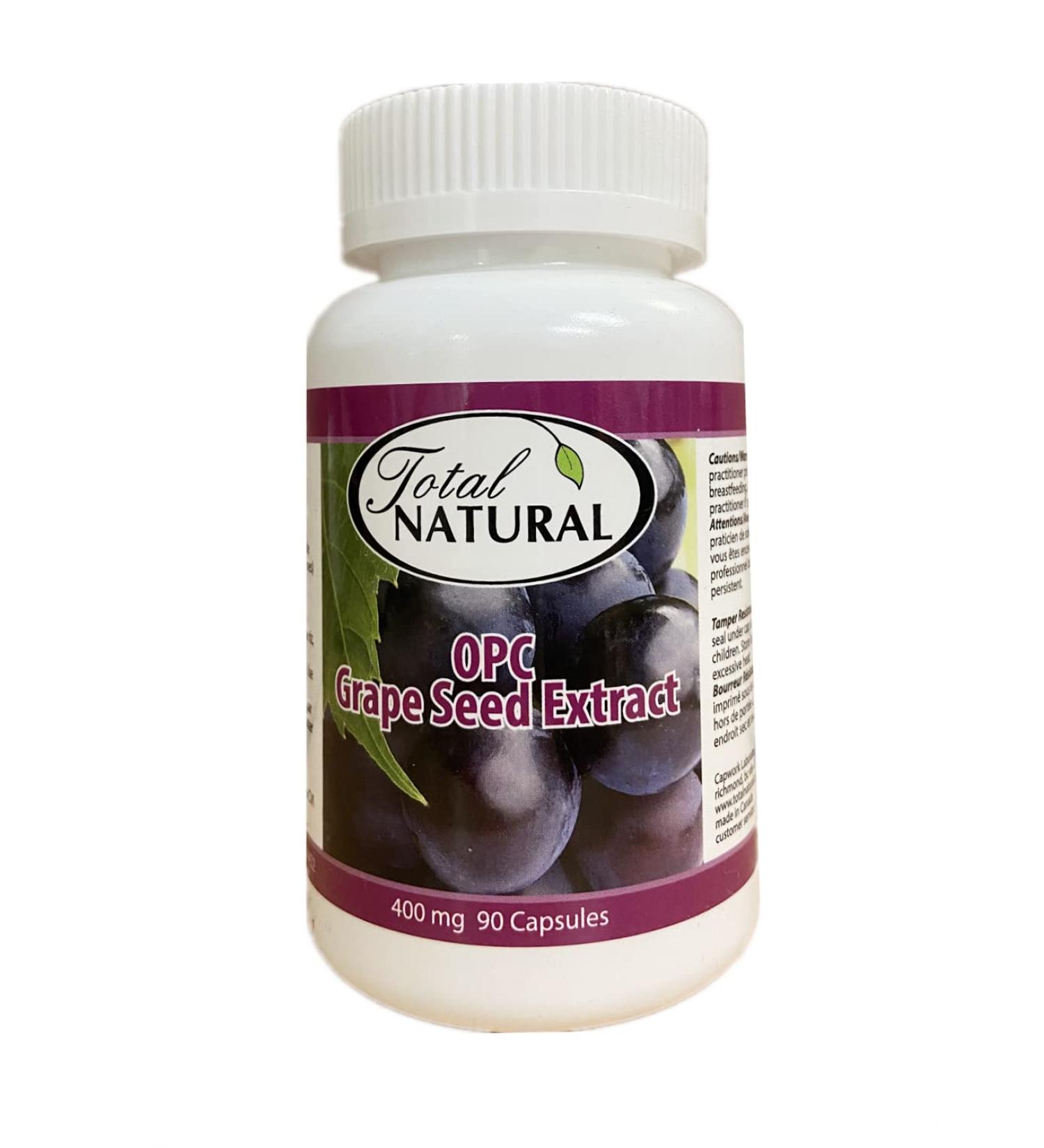 High OPC Grape Seed Extract 400mg 90c 1 bottle by Total Natural Maximum Strength Grapeseed 83% Oligomeric Proanthocyanidins Antioxidants 100% Vegetarian/Vegan GMP Premium Ingredients - Buy Online on GoSupps.com
