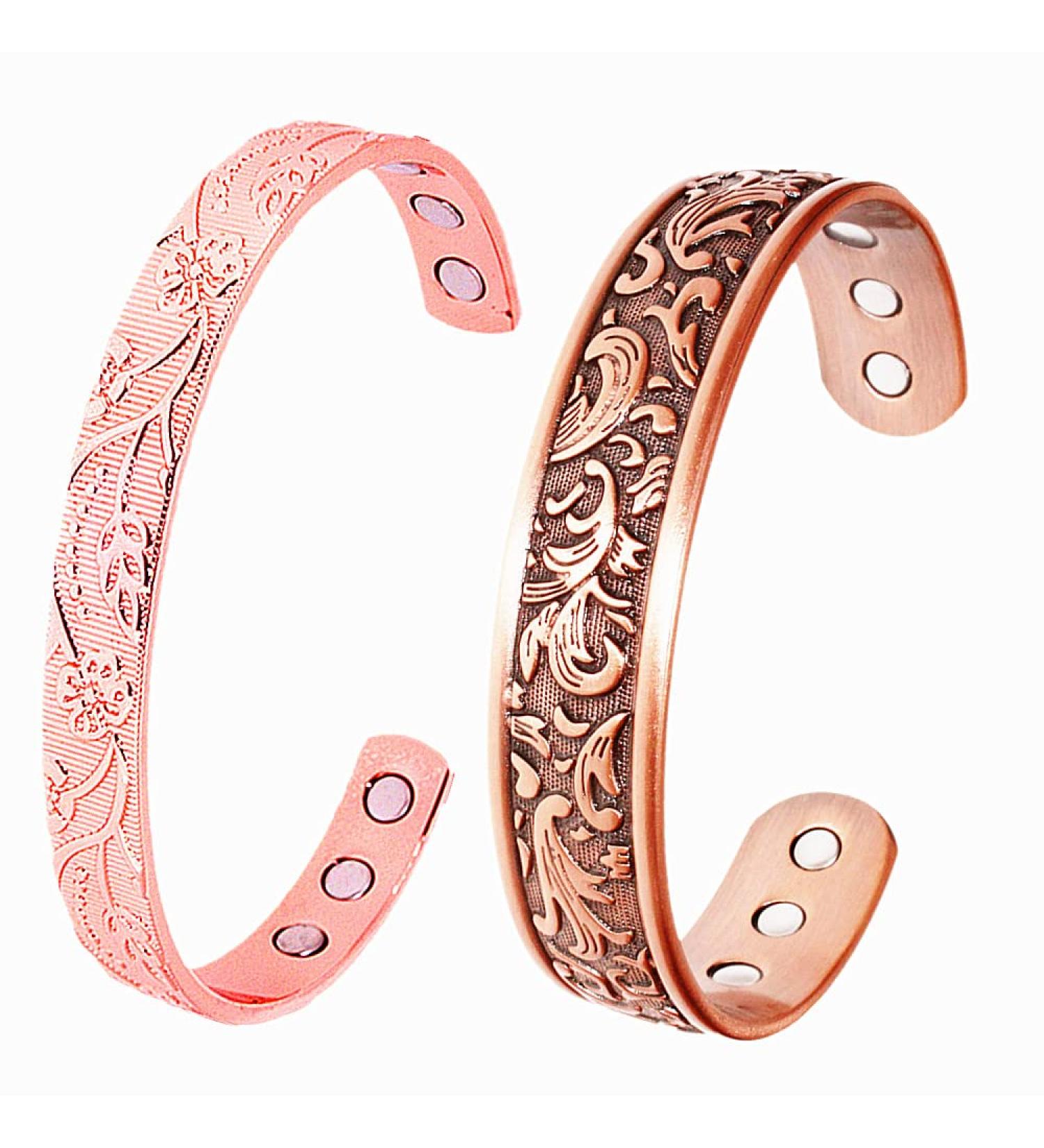 LONGRN Copper Magnetic Bracelet for Men & Women | 6 Magnets | Stylish & Healing Jewelry - Buy Online on GoSupps.com
