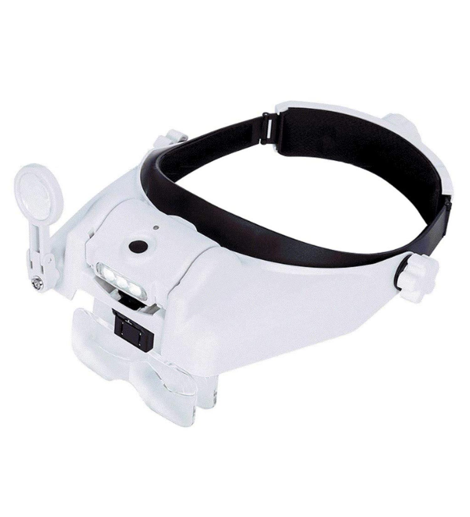 Headband Magnifier with Light Head Mount Magnifier Glasses Light Bracket for Handsfree Reading Jewelry Loupe Watch Repair Sewing Lash Extension Dentist Tailor Needle Work Chaser of Light - Buy Online on GoSupps.com