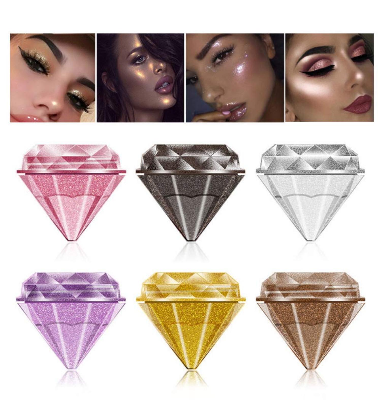 Reddhoon 6 Colors Diamond Liquid Glitter Eyeshadow Jelly Gel Shiny Eyeshadow Cream Waterproof Long Lasting Sparkling Glitter Liquid Eyeshadow Metallic Pigment - Buy Online on GoSupps.com