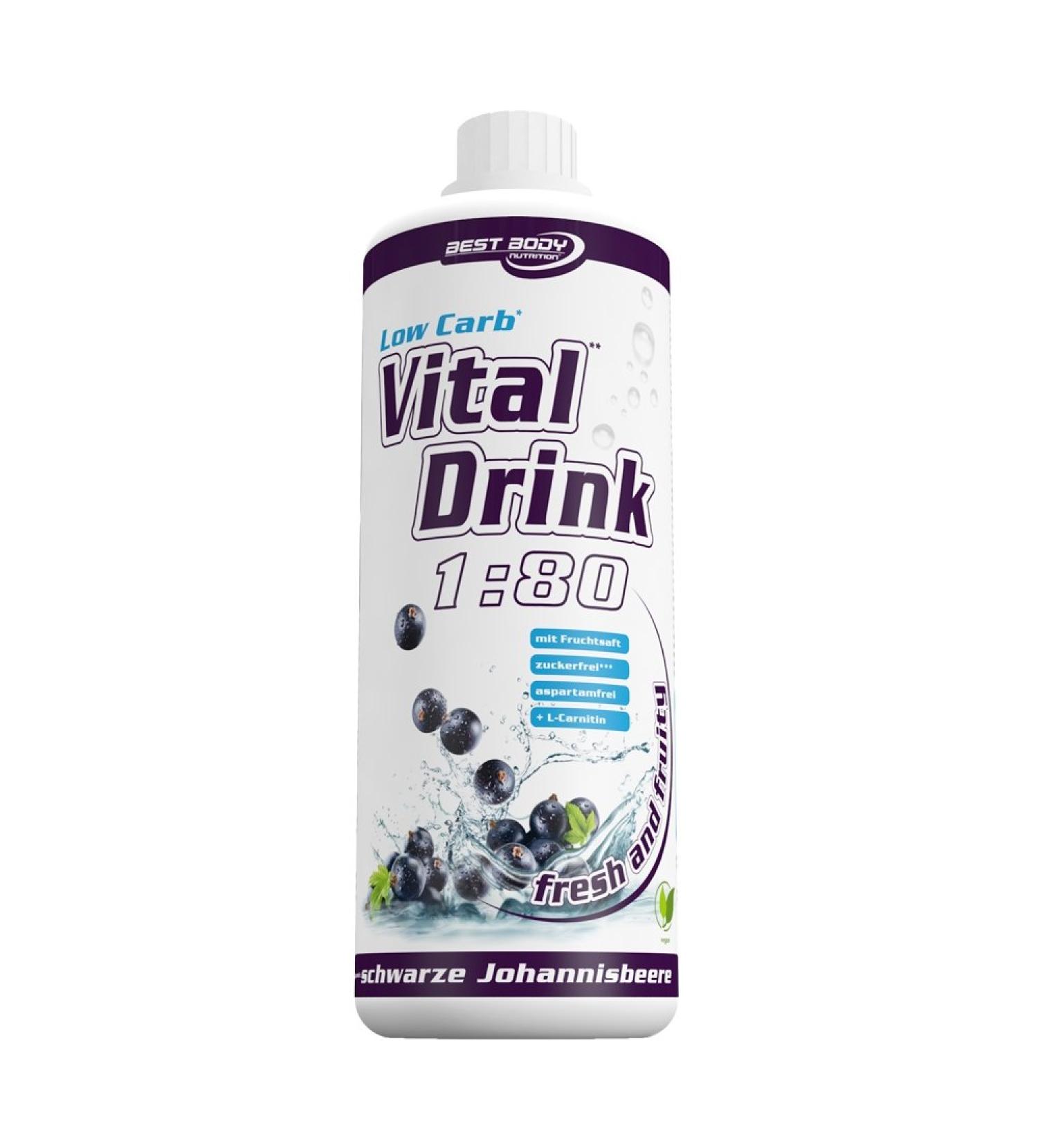 Best Body Nutrition - Low Carb Vital Drink - blackcurrant (1000ml bottle)