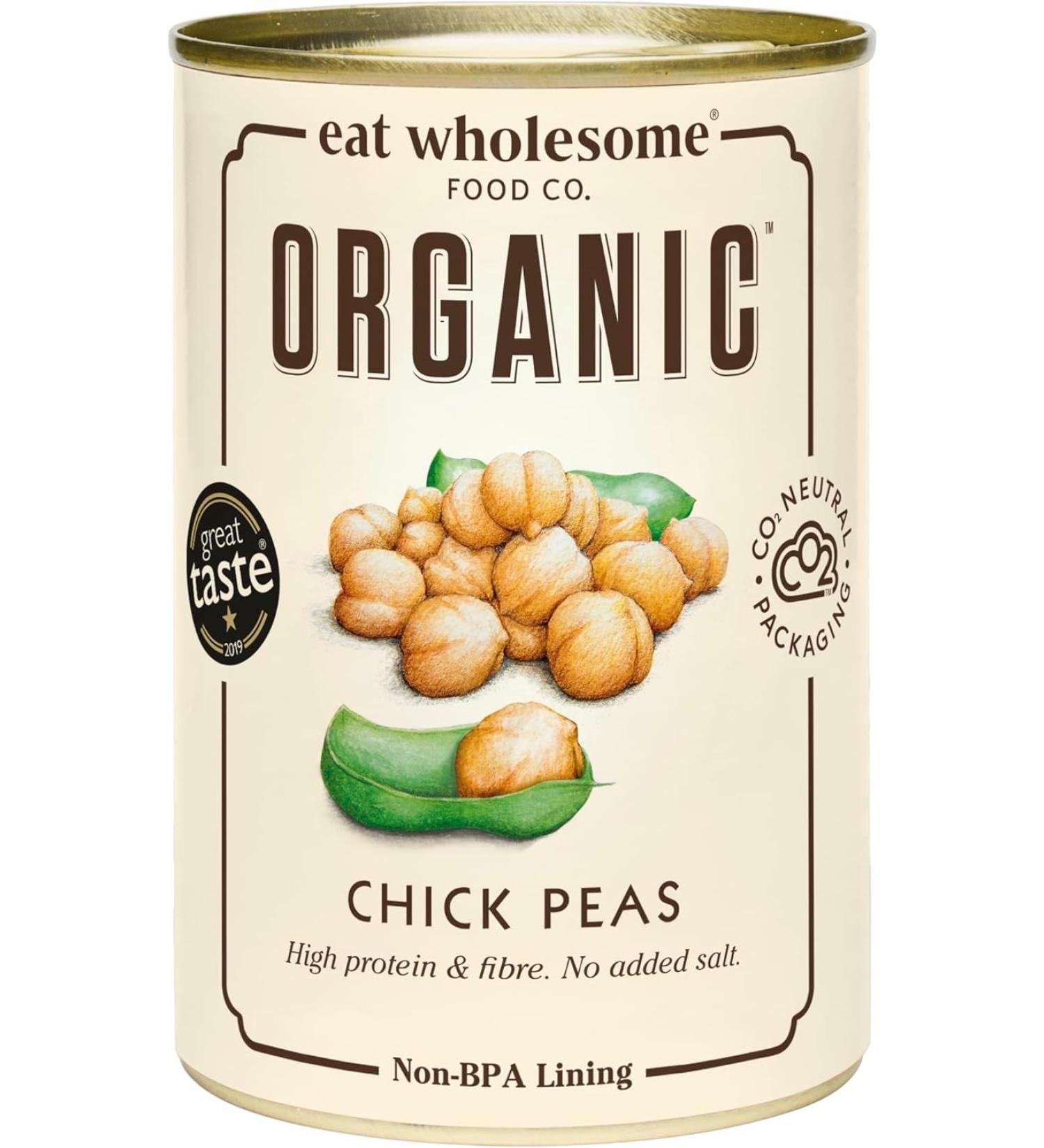 Buy Eat Wholesome Organic Chickpeas 400g (12-Pack) Healthy Non-GMO International Shipping Available - Buy Online on GoSupps.com