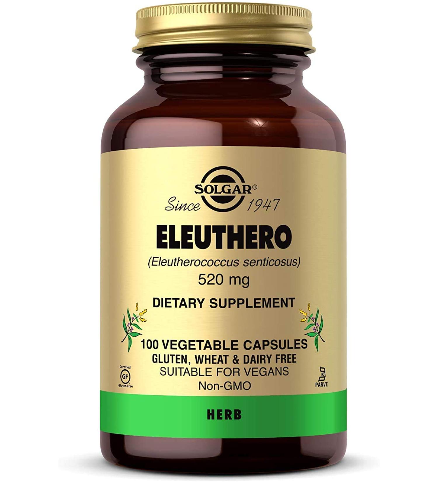 Buy Solgar Eleuthero 520 mg â€“ 100 Vegetable Capsules for Energy & Wellness - Buy Online on GoSupps.com