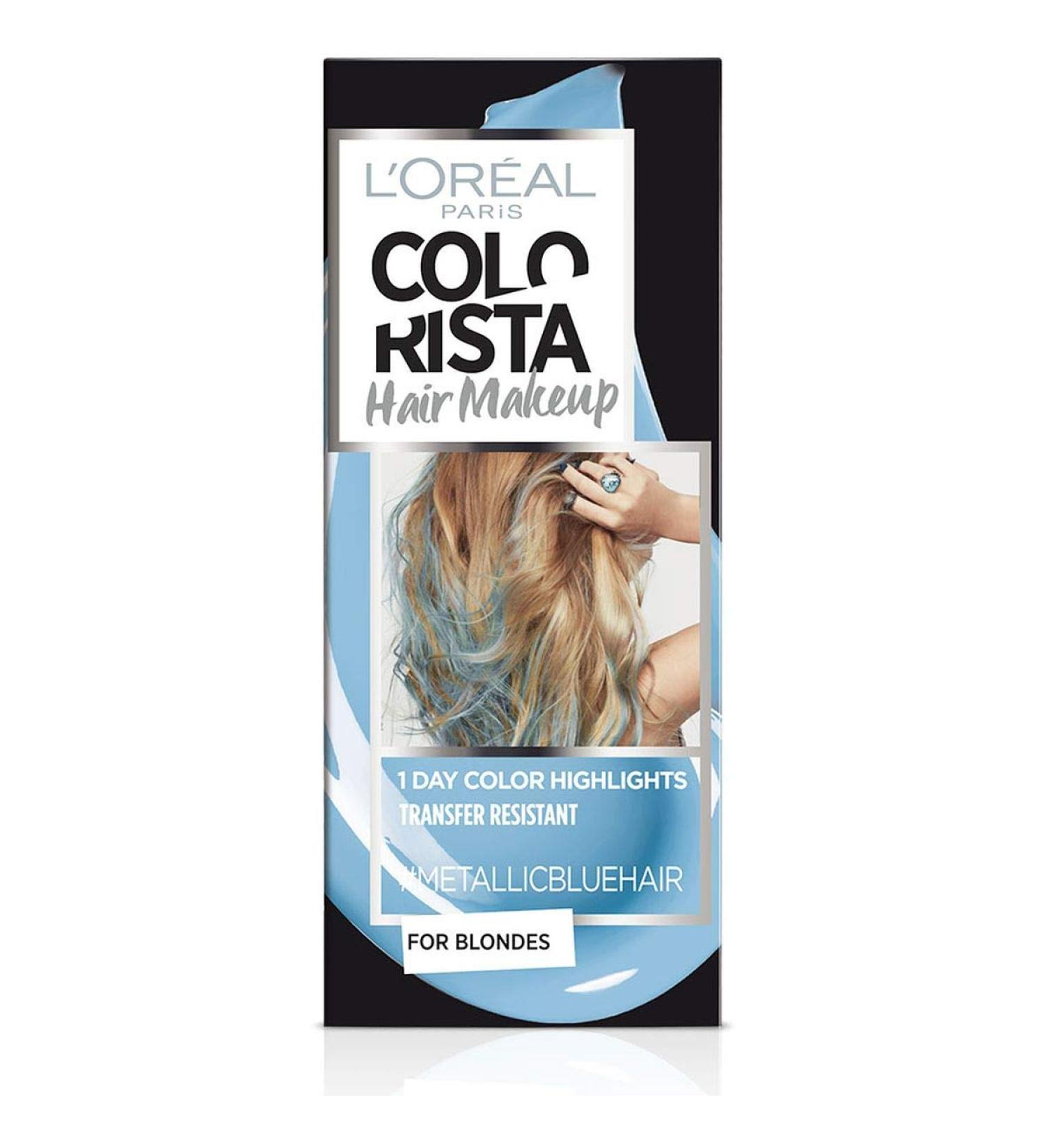 LOreal Paris Colorista Blue - Metallic Blue Hair Makeup for Bold Color | International Shipping Available - Buy Online on GoSupps.com