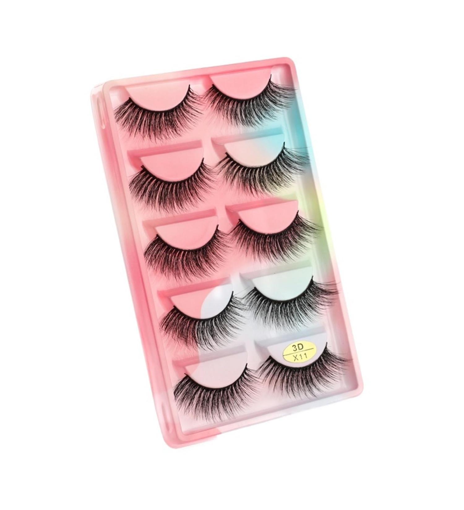 UAMOU Mink Eyelashes 10/50/100 Boxes Fluffy 3D Mink Lashes Makeup Natural Long Volume False Eyelashes Bulk Faux Cils Custom Cheerfully (Color : 5 Pairs X11CS Size : 50 Boxes) - Buy Online on GoSupps.com