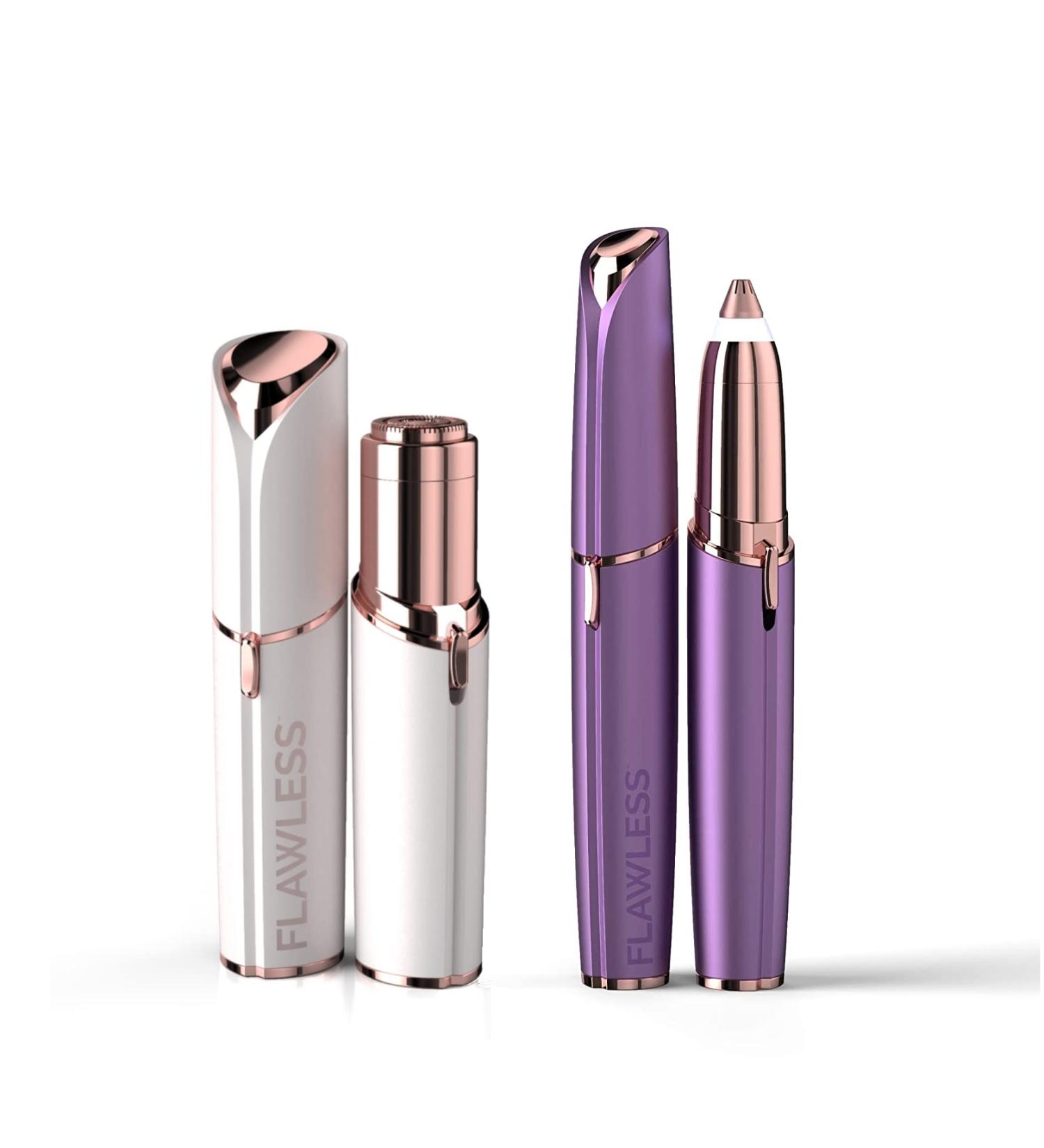 Finishing Touch Flawless Women's Hair Remover White/Rose Gold + Brows Eyebrow Pencil Trimmer Purple - Buy Online on GoSupps.com