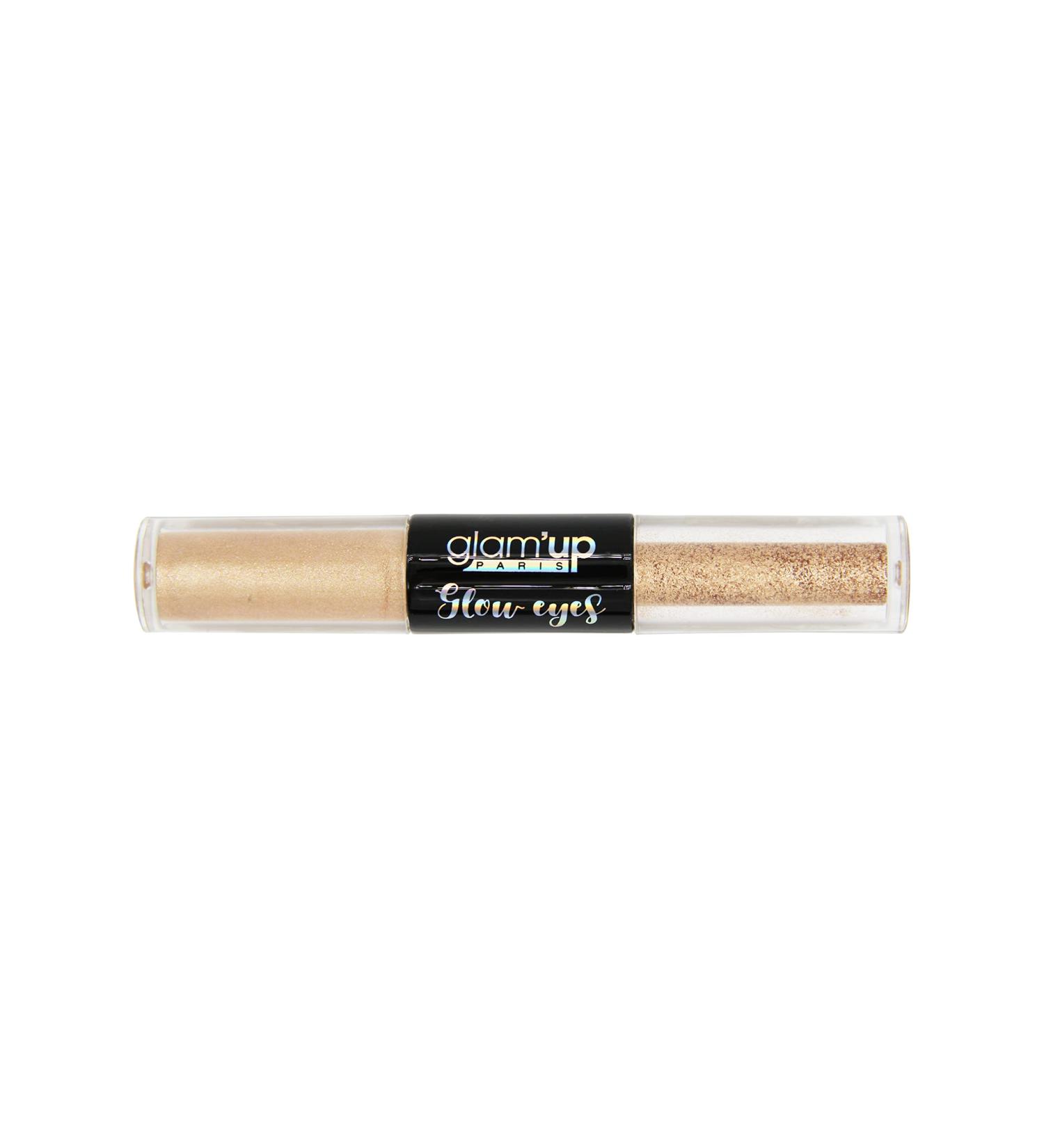 Glam'Up Paris - Duo Glow Eyes Eyeshadow - Liquid Eyeshadow + Glitter - Long Lasting - Sparkling Pigmented - No. 04 - Gold - Buy Online on GoSupps.com