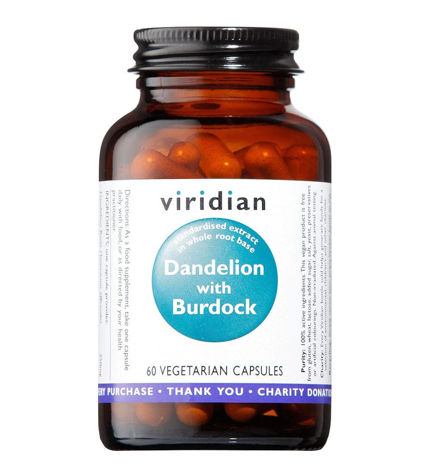 Viridian Dandelion with burdock 60 caps
