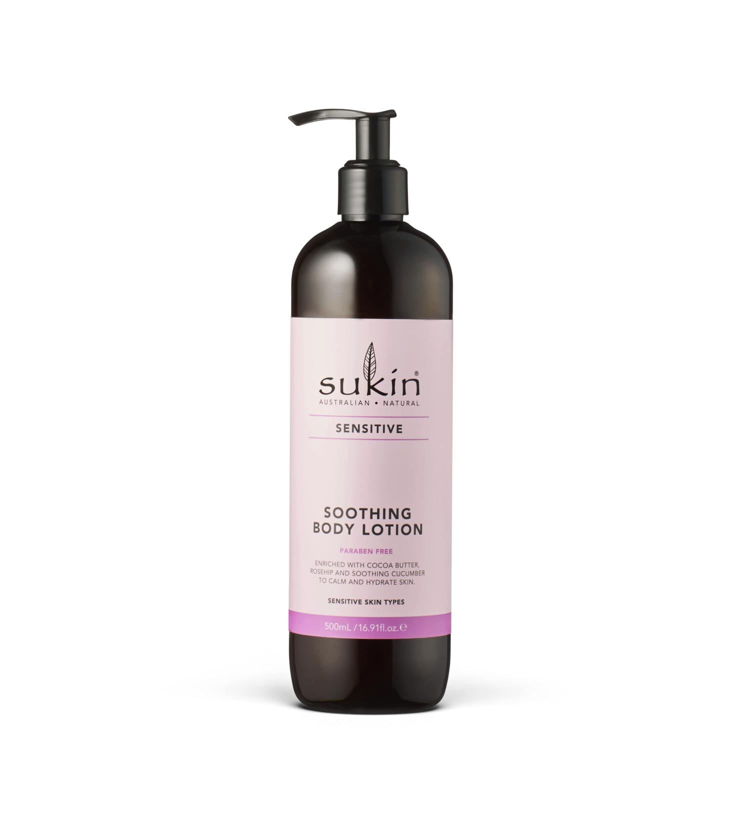 Sukin Soothing Body Lotion for Sensitive Skin - 500ml (16.91 fl oz) | Natural Moisturizer - Buy Online on GoSupps.com