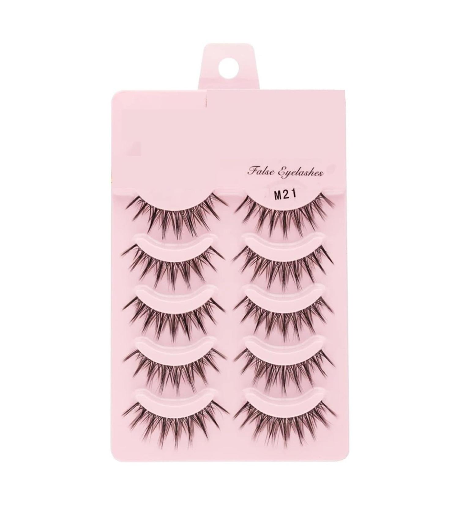 UAMOU 2-50Boxes Manga Lashes False Eyelashes Doll Korean Natural Anime Lashes Spiky Thick Faux Mink Eye Lash Strips Makeup Cheerfully (Color : M21 Size : 10 boxes) - Buy Online on GoSupps.com