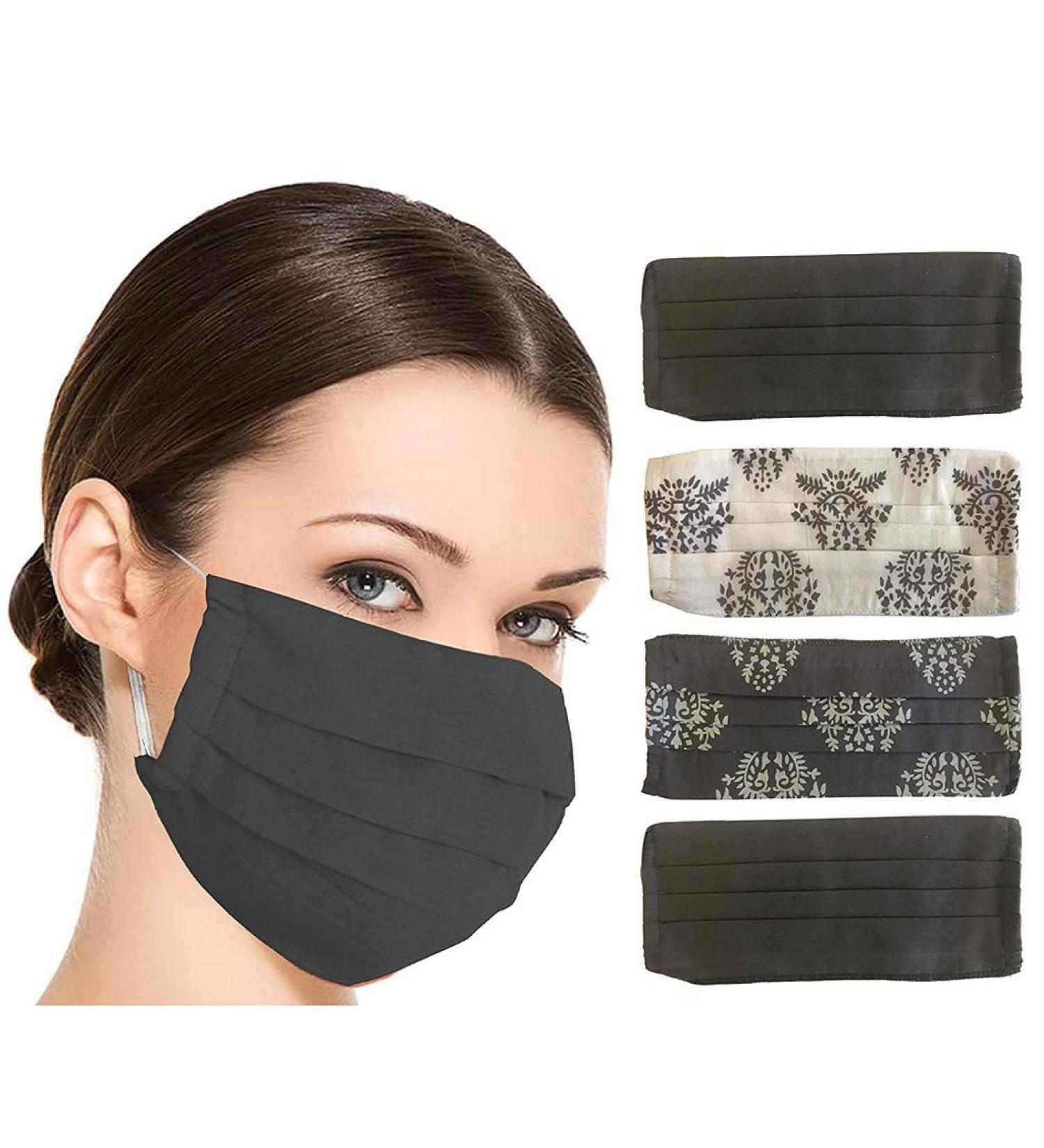 Riou 5-Piece Cotton Mouth & Nose Protection - Washable Breathable Dustproof Scarf for Men & Women | International Shipping - Buy Online on GoSupps.com