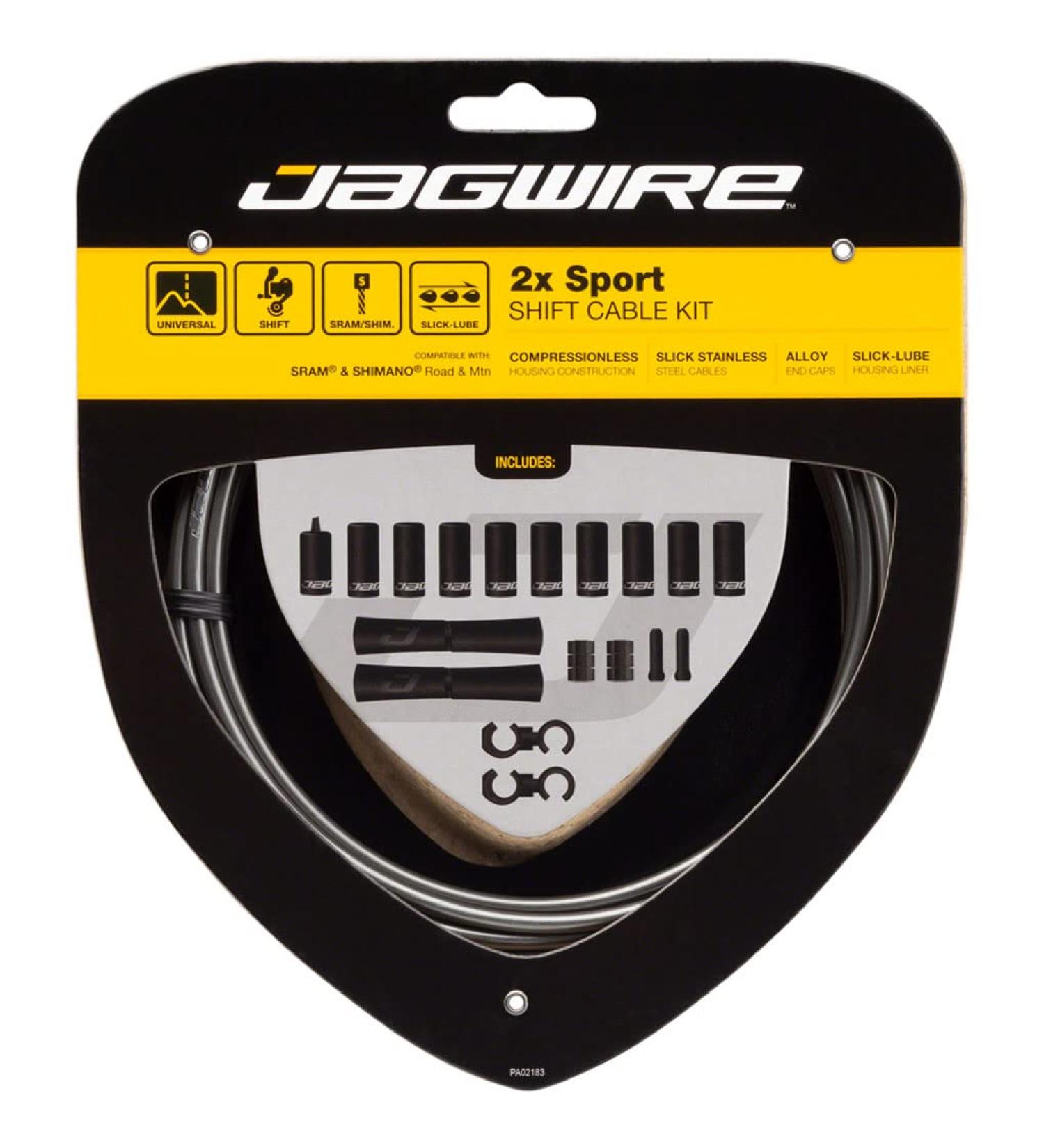 Jagwire 2X Sport Shift Adult Unisex Shift Cable and Sheath Kit, Grey, One Size