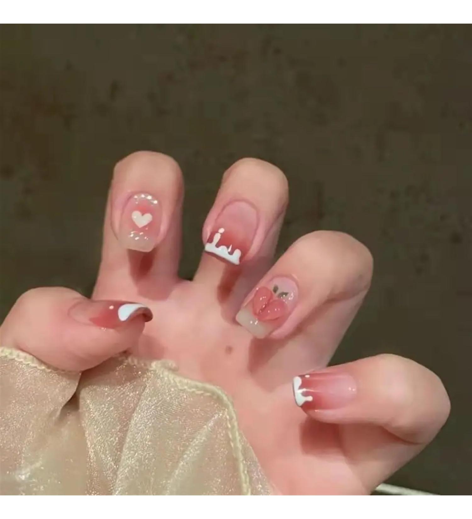 Nail Tips False Nails Tips Art Press on Nails Long Ballet Artificial Press On Nail Tips Bow False Nails Supplies For Professionals Fake Nail Art(False Nails-MJ-148)