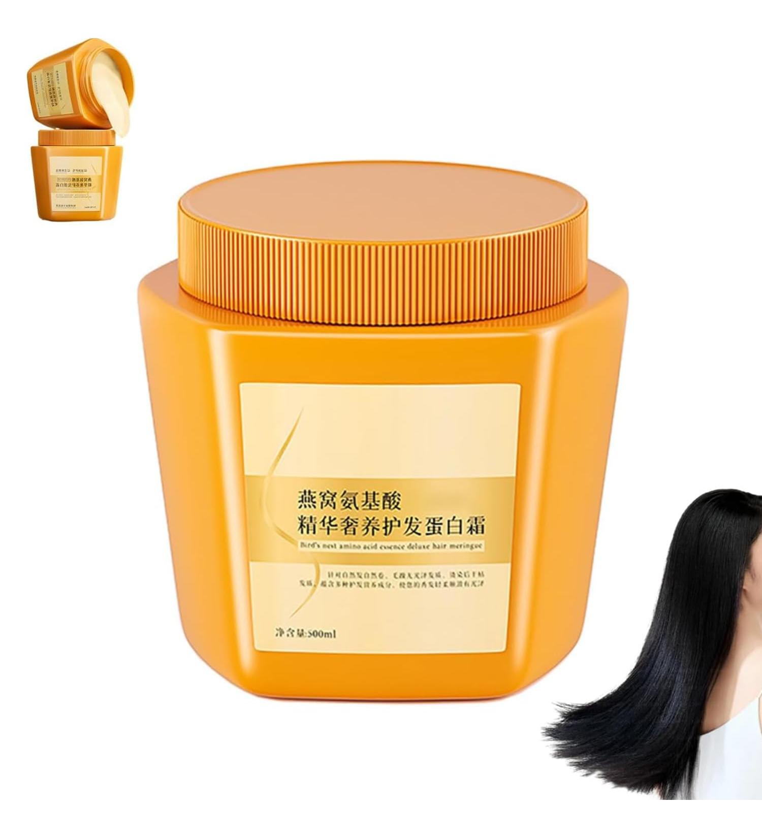 Amino Acid Essence Luxury Nourishing Hair Protein Cream 500ml Birds Nest Amino Acid Hair Care Protein Cream for Dry Frizzy Damaged Hair - Buy Online on GoSupps.com