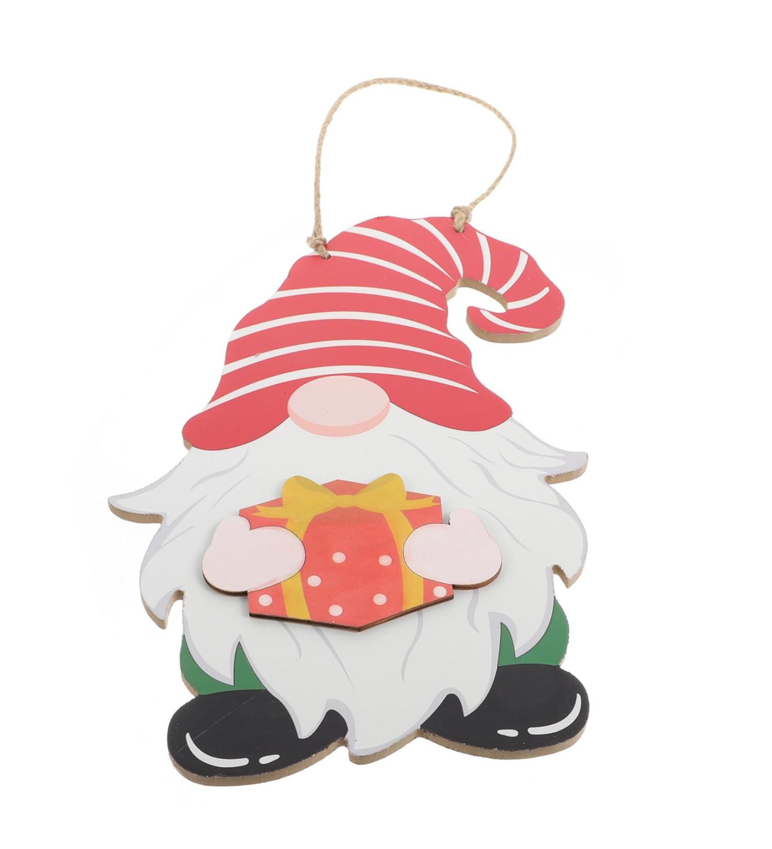 GRIRIW Wooden Gnome Adornment 1pc Hanging Exquisite Gnome Faceless Shaped Decoration Pattern Lovely Adorable Pendant Wooden Pink 30x20cm - Buy Online on GoSupps.com