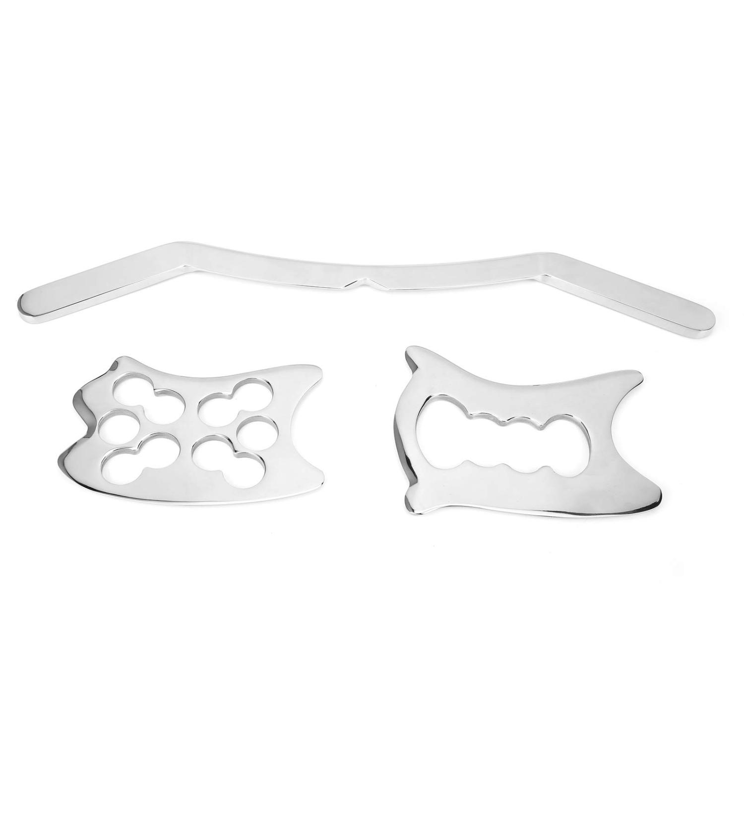 3pcs Ergonomic Stainless Steel Gua Sha Set for Legs & Back - Physiotherapy Massager - Buy Online on GoSupps.com