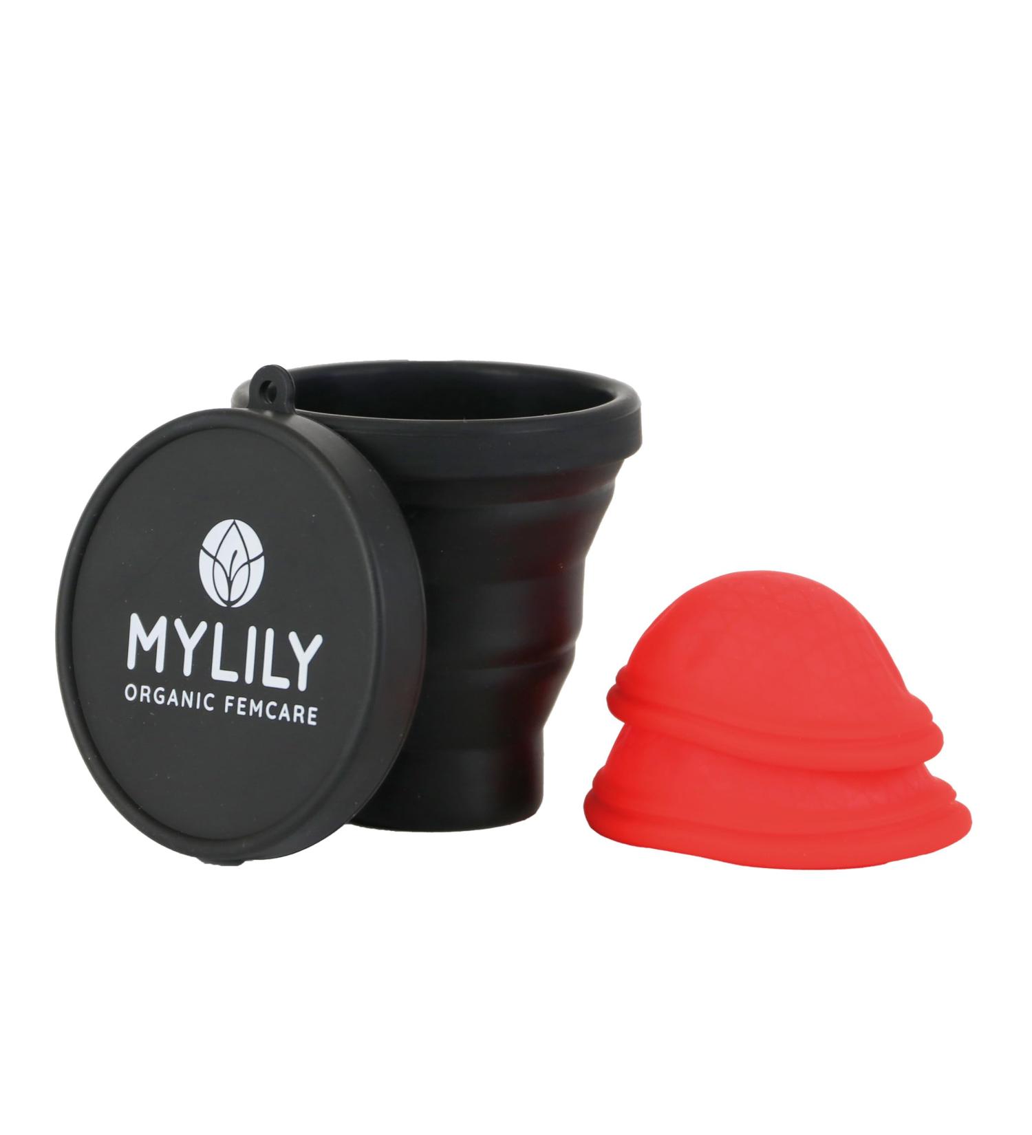Buy MyLILY Menstruation Disk Set with Cleaning Case - Reusable Menstrual Discs S & L + Black Cleaning Cup Bundle - Buy Online on GoSupps.com