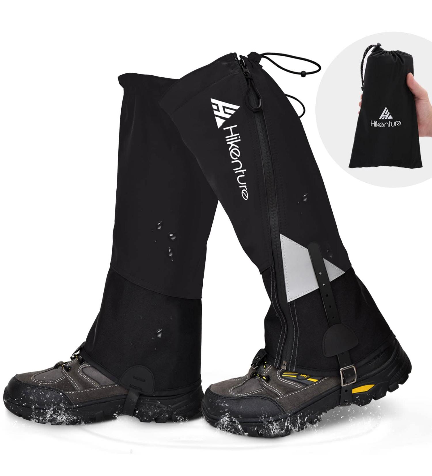 Hikenture Waterproof Zipper Leg Gaiters - Anti-Tear, Water-Resistant & Breathable for Men & Women - Adjustable Snow Boot Gaiters for Hiking & Hunting - Black Medium - Buy Online on GoSupps.com
