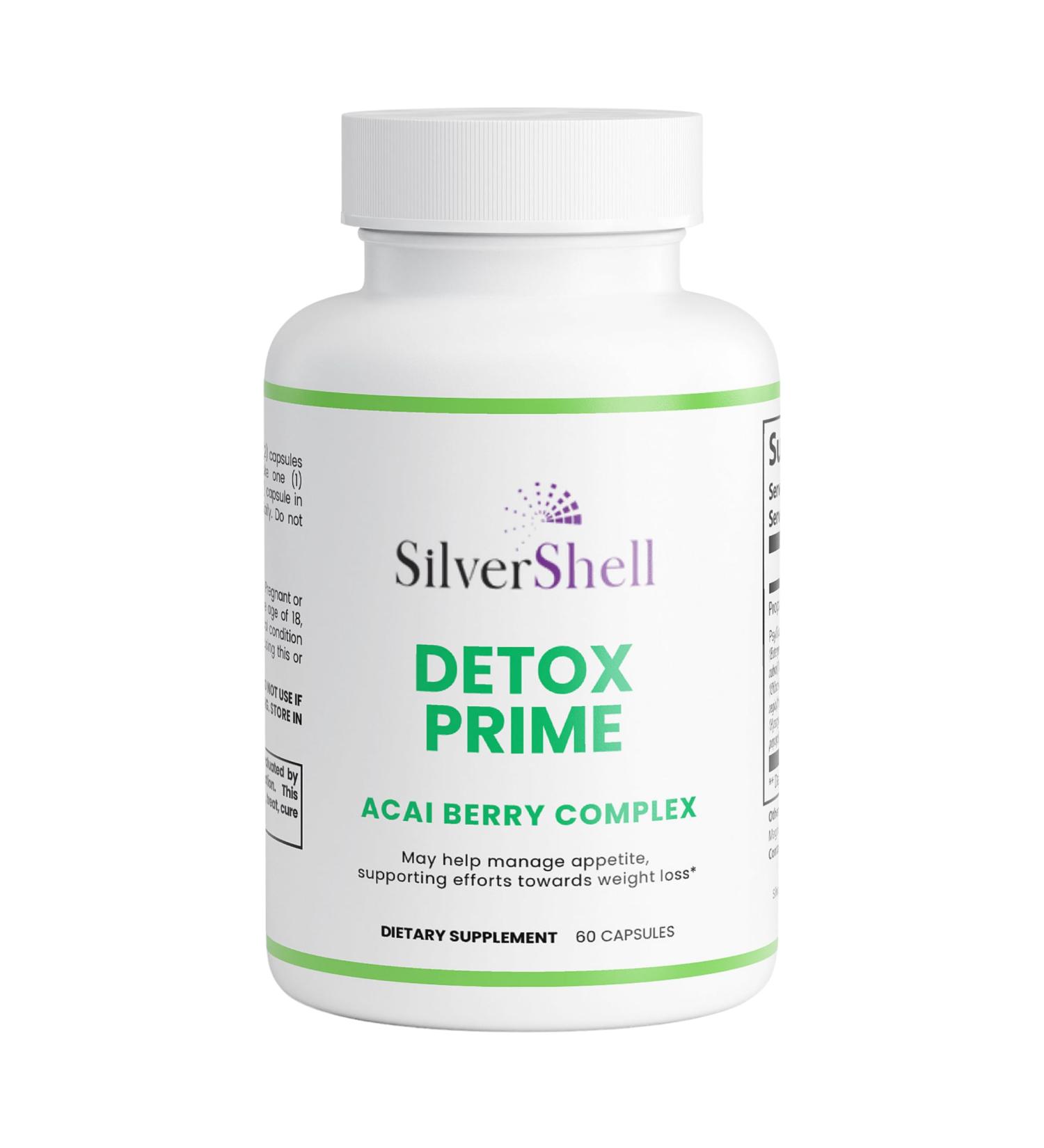 silvershell Daily Colon Cleanse - Bloating Relief with Acai Berry Extract - Aloe Ferox Psyllium Inulin Slippery Elm Bark Black Walnut Hulls - Antioxidant Cleanse for Digestive Health & Detox - Buy Online on GoSupps.com