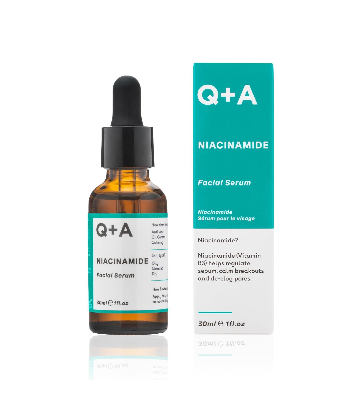 Q+A Niacinamide Serum a signature blend of Pineapple Passionfruit Peach Goji Berry and Cantaloupe Melon rich in antioxidants protects the skin whilst hydrating and balancing 30ml - Buy Online on GoSupps.com