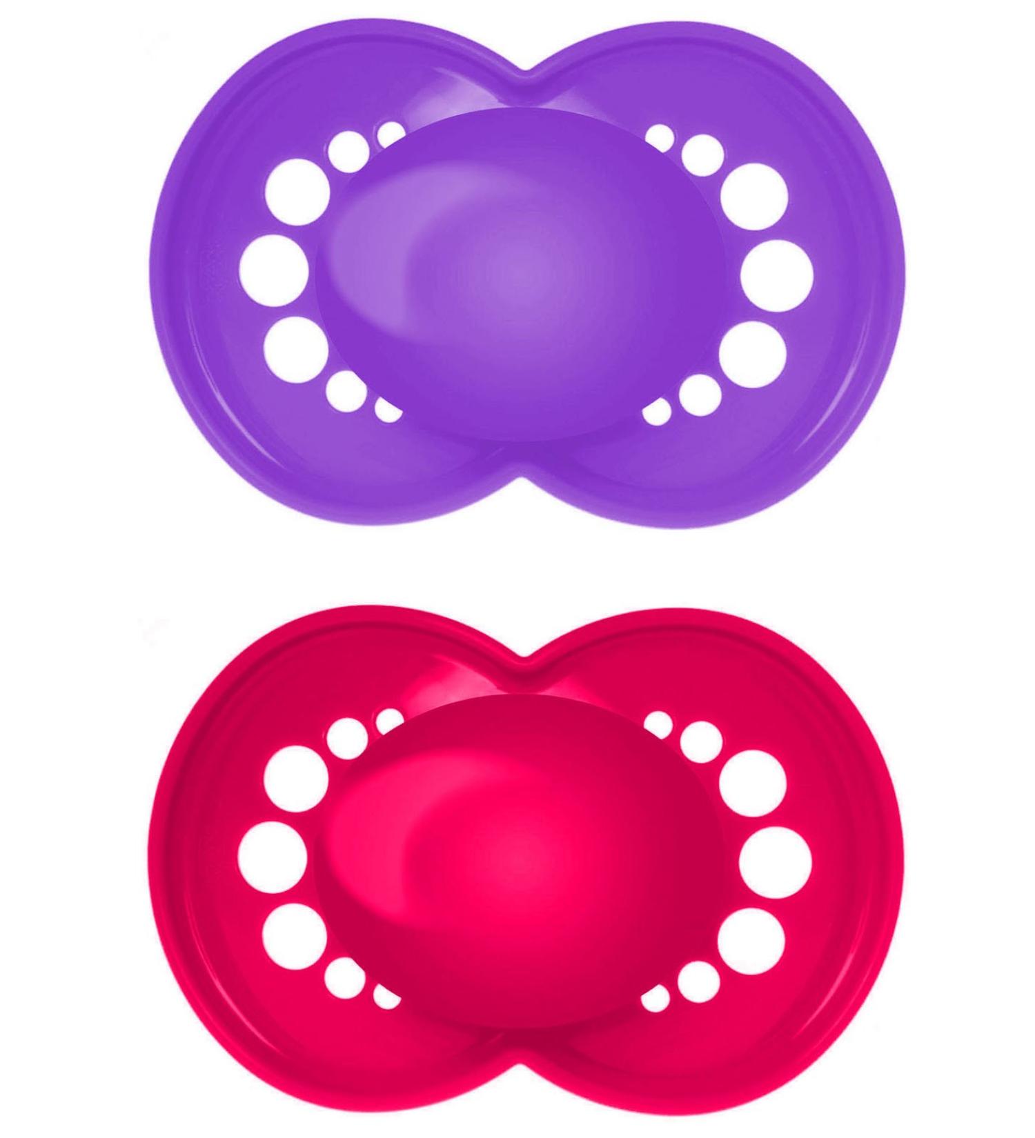 MAM Classic Silicone Pacifiers for Girls (6-16 Months) - Double Pack | Soft Safe & Stylish - Buy Online on GoSupps.com