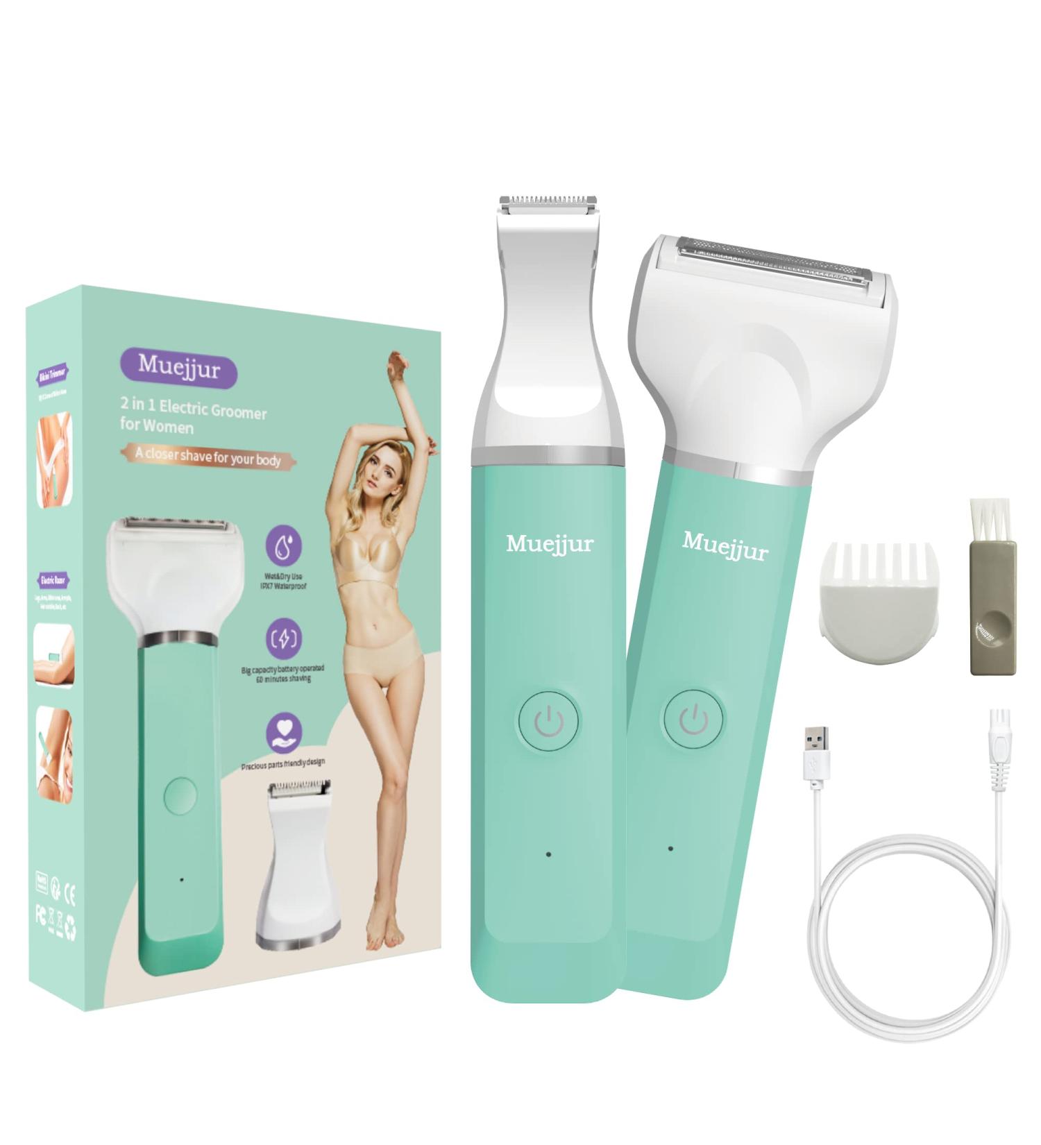 Women's 2-in-1 Electric Razor & Bikini Trimmer - Rechargeable & Waterproof Shaver for Wet/Dry Use - Buy Online on GoSupps.com