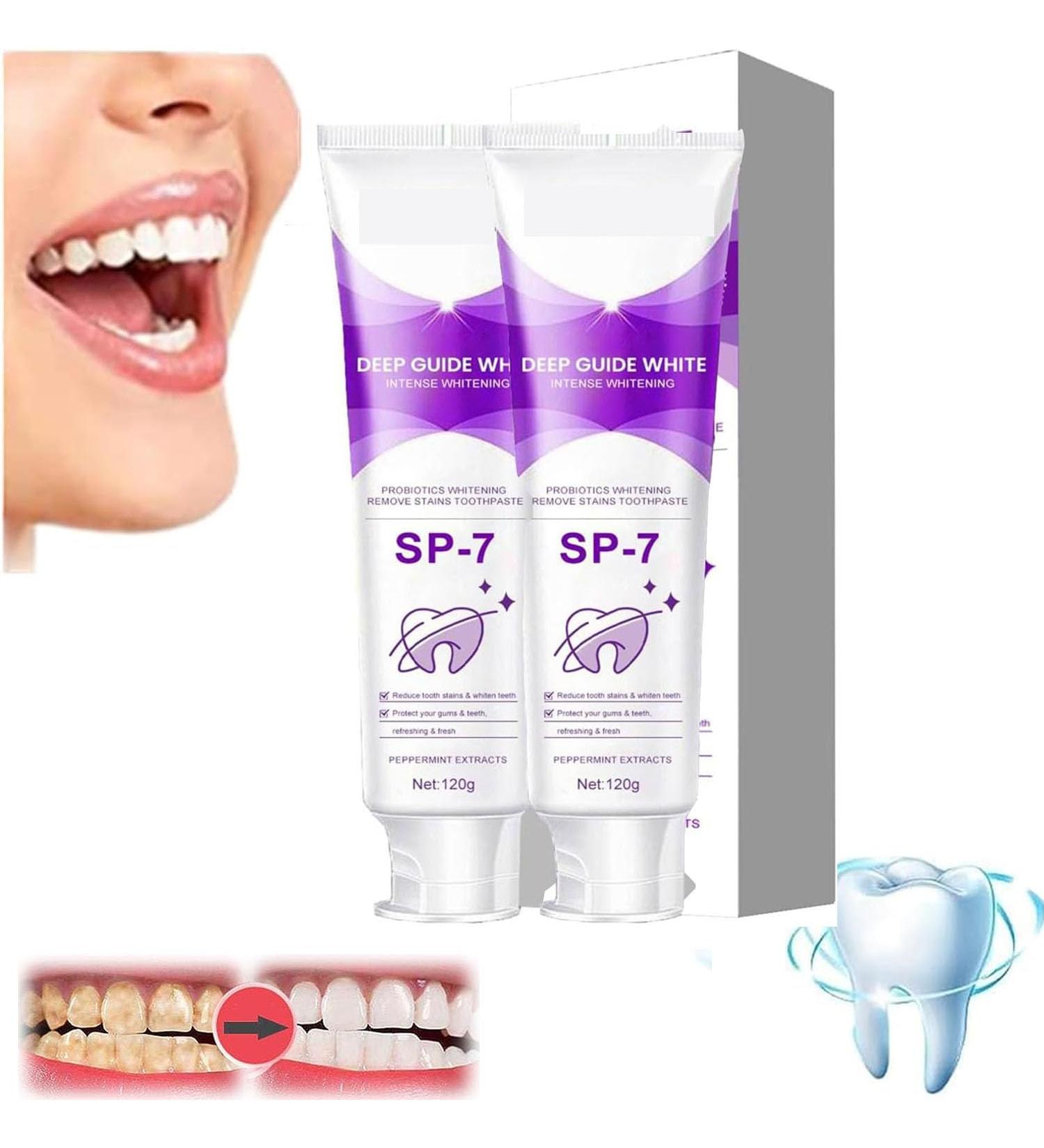 SP-7 Probiotic Whitening Toothpaste - Brightening & Stain Removing Healthy Teeth & Gums Prevents Tartar (2 PCs) - International Shipping Available - Buy Online on GoSupps.com