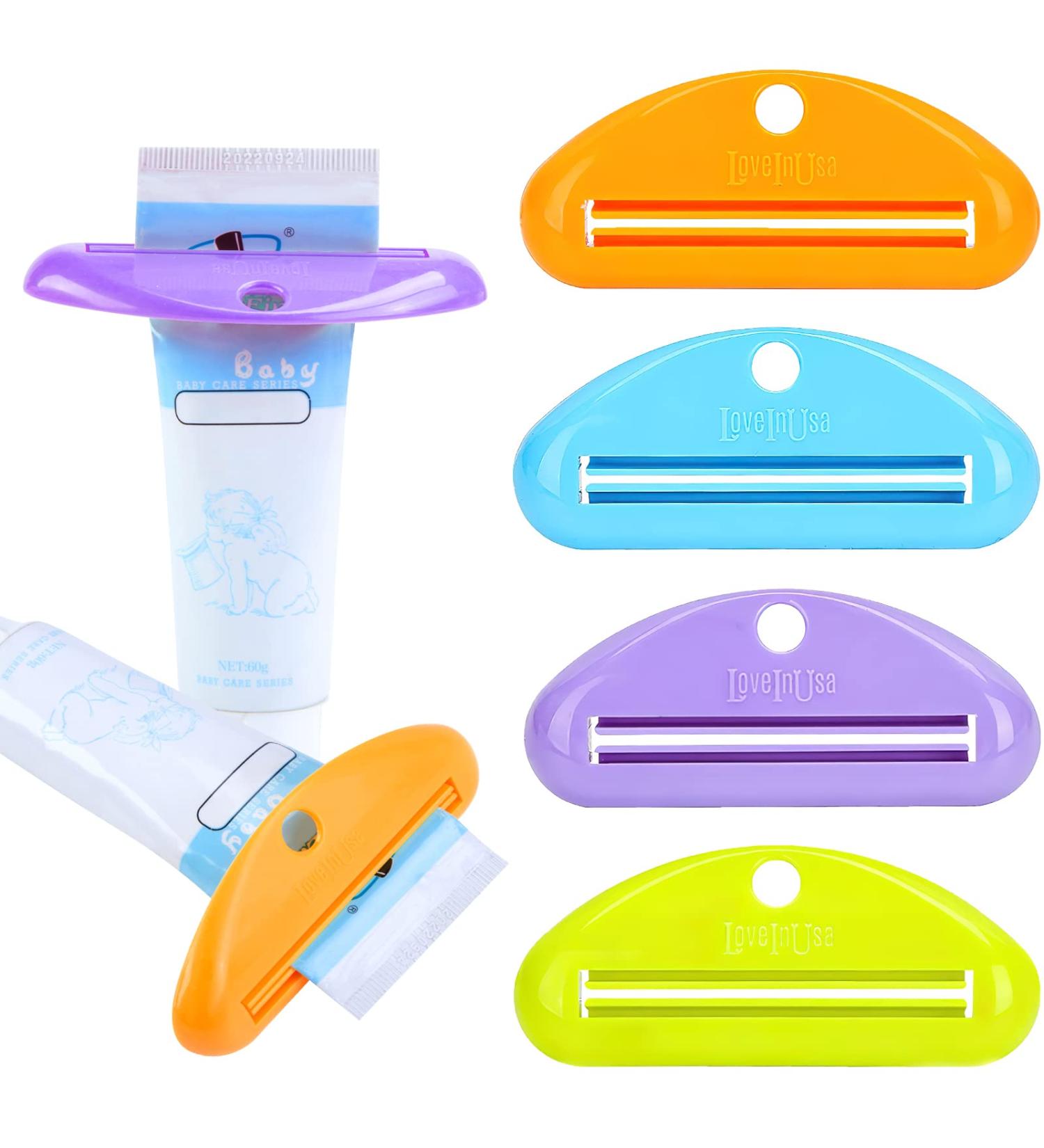 LoveInUsa Toothpaste Tube Squeezer Dispenser Clips Holder - 4 Pack - Buy Online on GoSupps.com