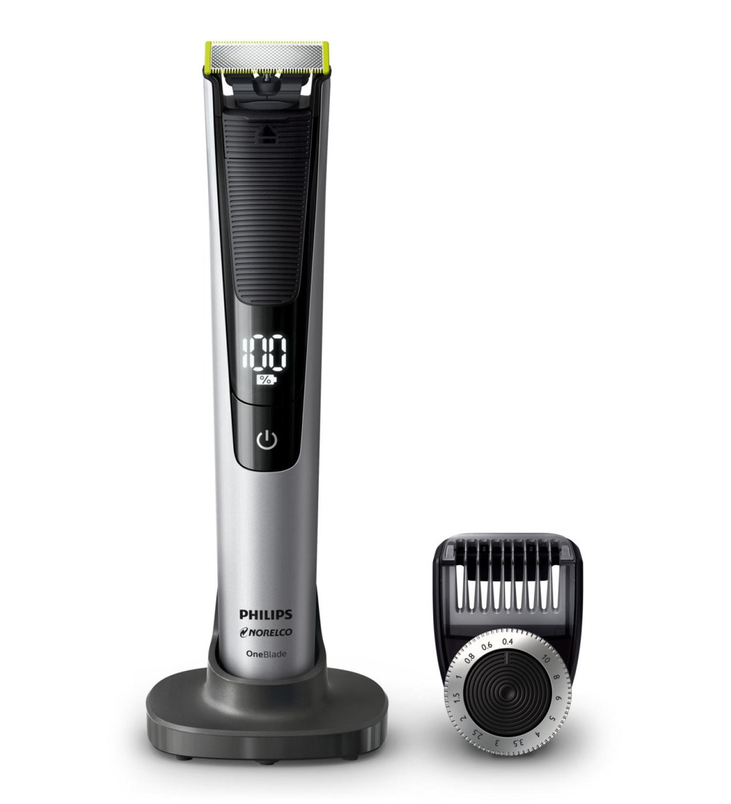 Philips Norelco Oneblade QP6520/70 Pro Hybrid Electric Trimmer and Shaver - Black/Silver - Buy Online on GoSupps.com