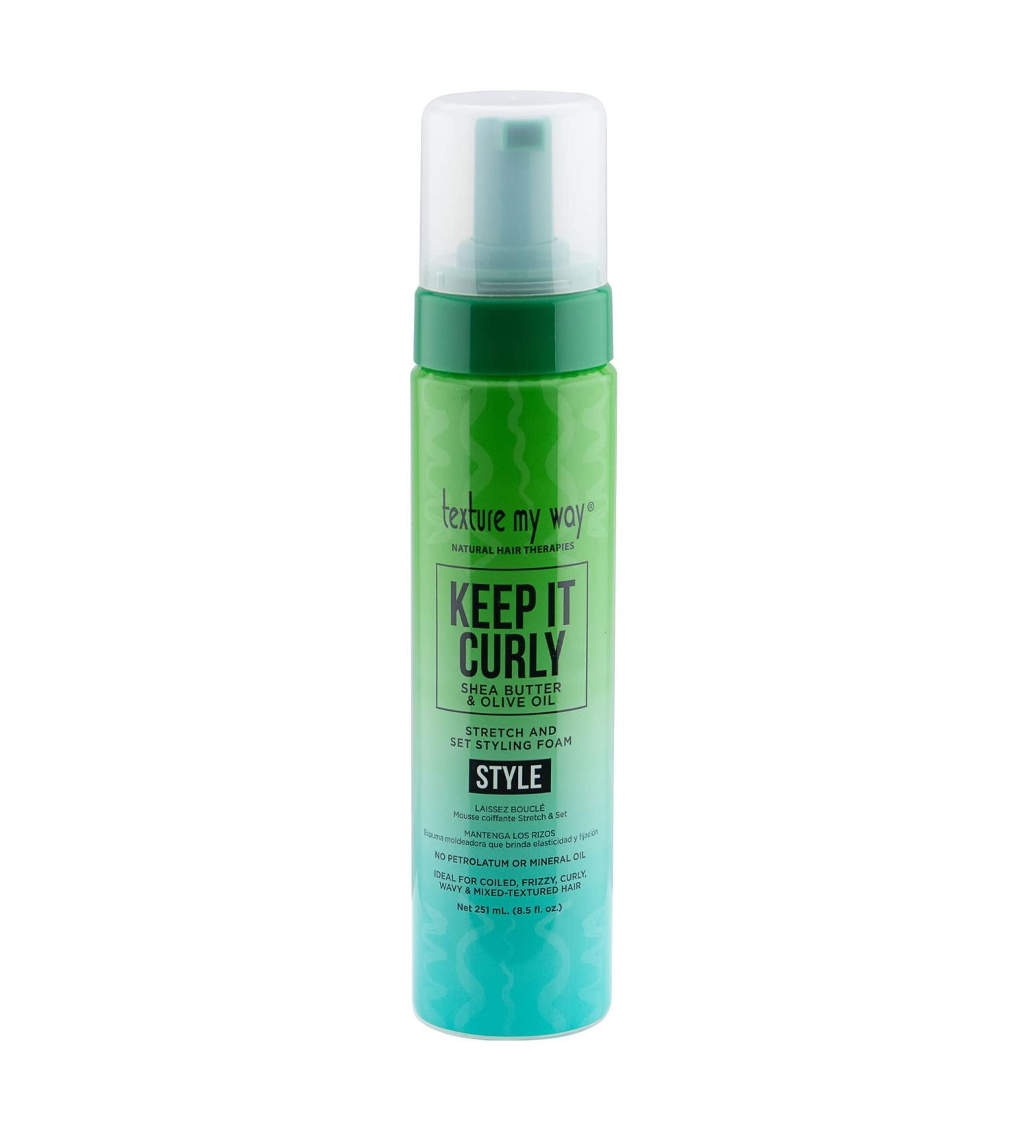 Texture My Way Keep It Curly Stretch Set Hair Styling Foam 8.5oz - Ideal for Coiled, Frizzy, Curly Hair - Buy Online on GoSupps.com