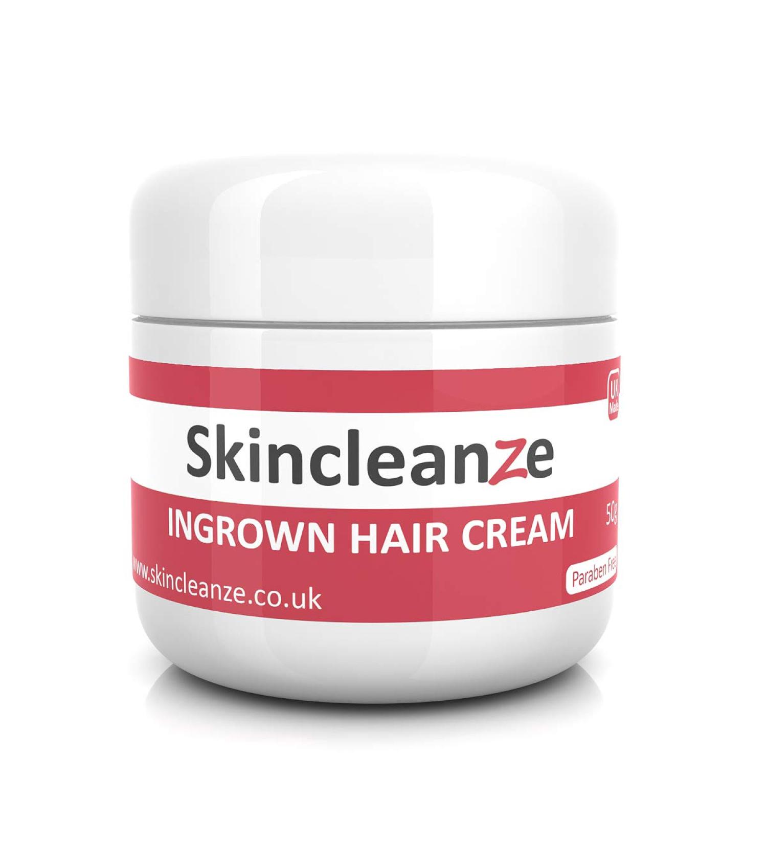 Skincleanze Ingrown Hair Cream for Prevention and Treatment of Razor Bumps and Razor Burn Ideal for Men and Women Use on Face Legs Underarm and Bikini Line - Paraben Free 50g