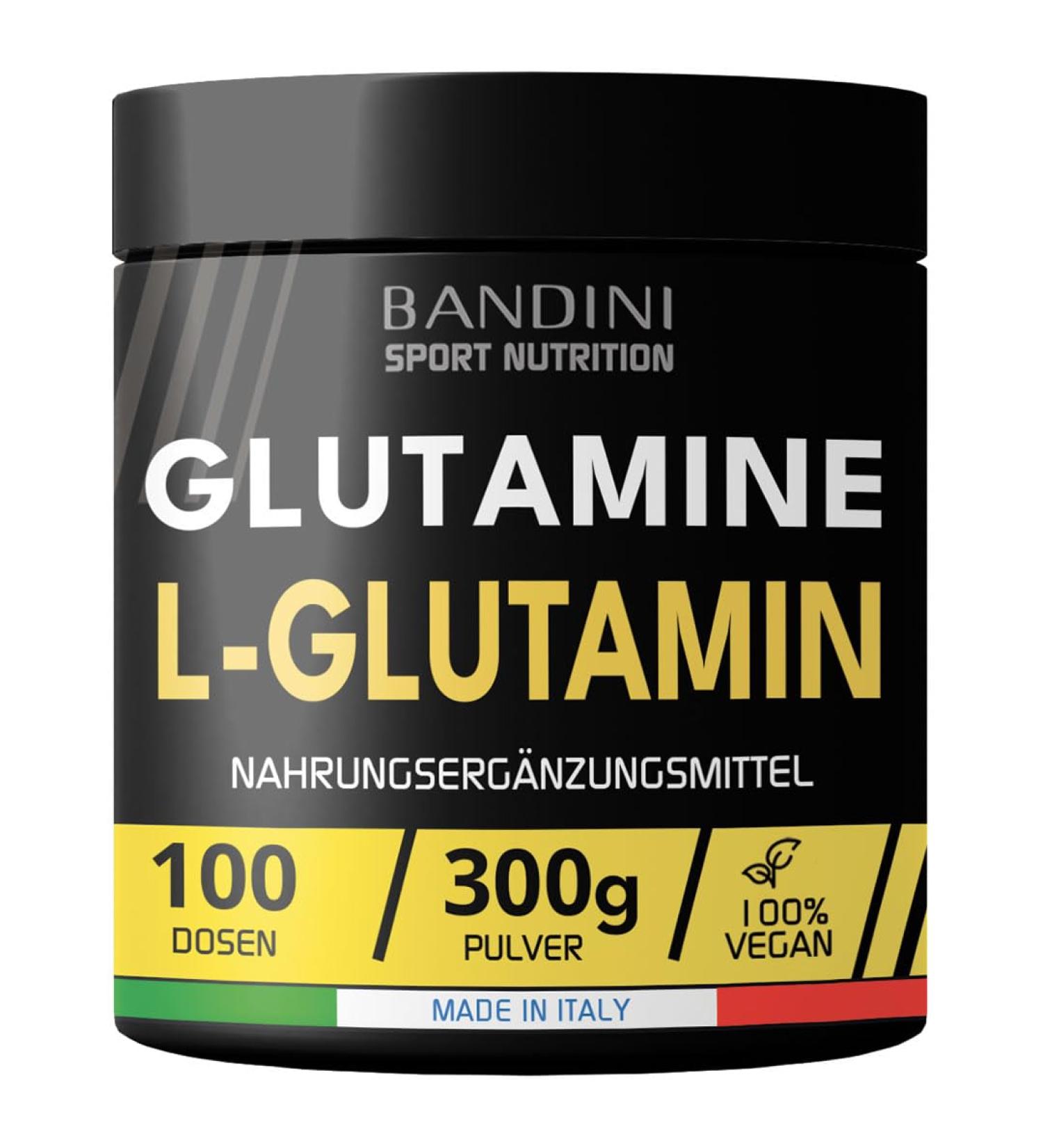 Bandini L-Glutamine Powder 300g - 100% Kyowa Vegan | High Purity & Solubility | Pre Workout Booster | Laboratory Tested Herbal Origin - Buy Online on GoSupps.com