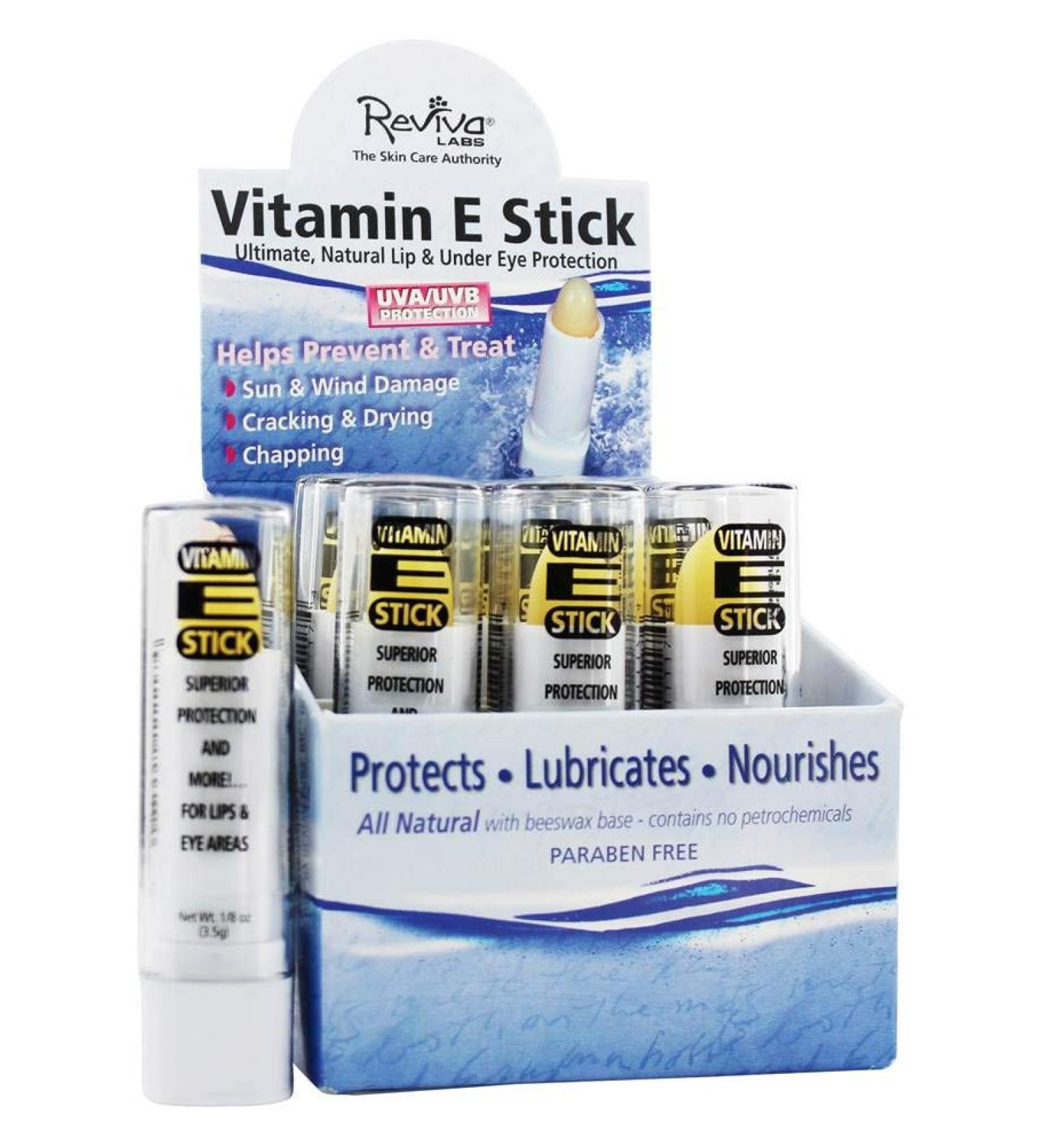 Reviva Labs Vitamin E Stick - Hydrating Lip Balm and Moisturizer - Buy Online on GoSupps.com