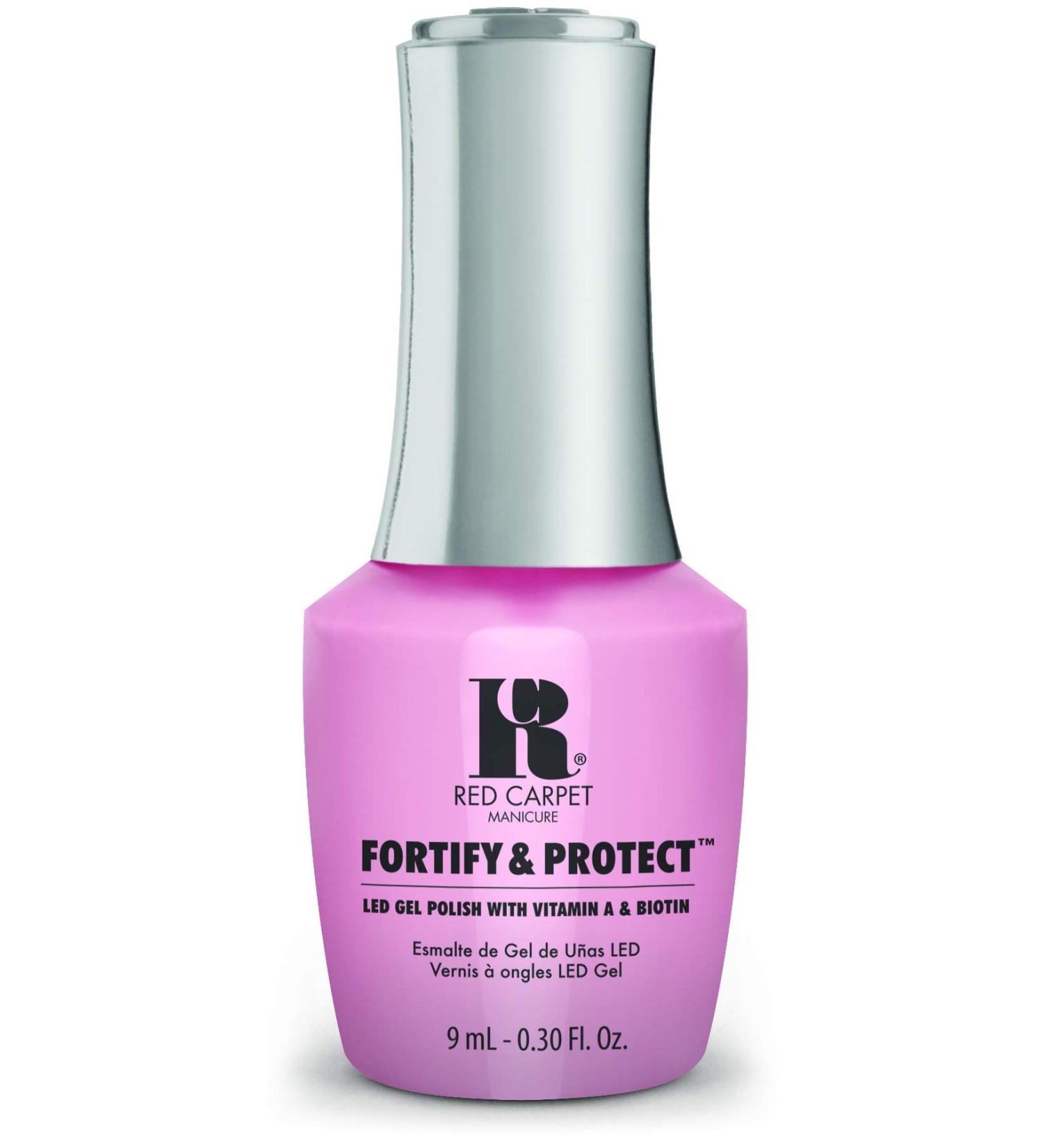 Red Carpet Manicure Fortify & Protect Light Pink Cr me Gel Polish for Strong Healthy Nails - Infused with Vitamin A & Biotin - (Top Billed Beauty) Led Nail Gel Color 0.3 Fl Oz - Buy Online on GoSupps.com