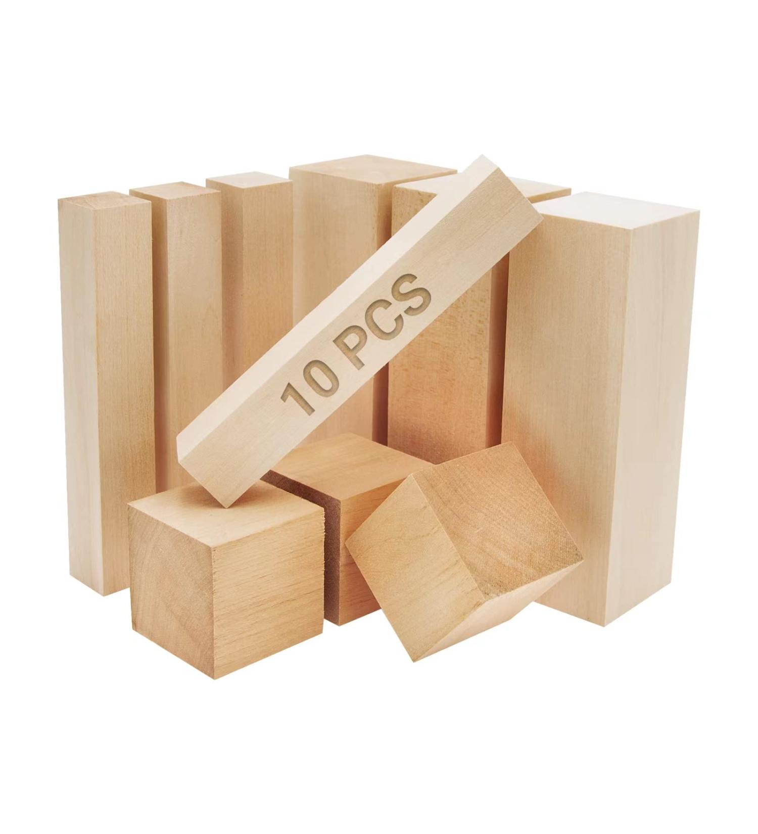 10 Pcs Large Unfinished Basswood Carving Blocks for Wood Carving Kit - Beginners and Professionals - Buy Online on GoSupps.com