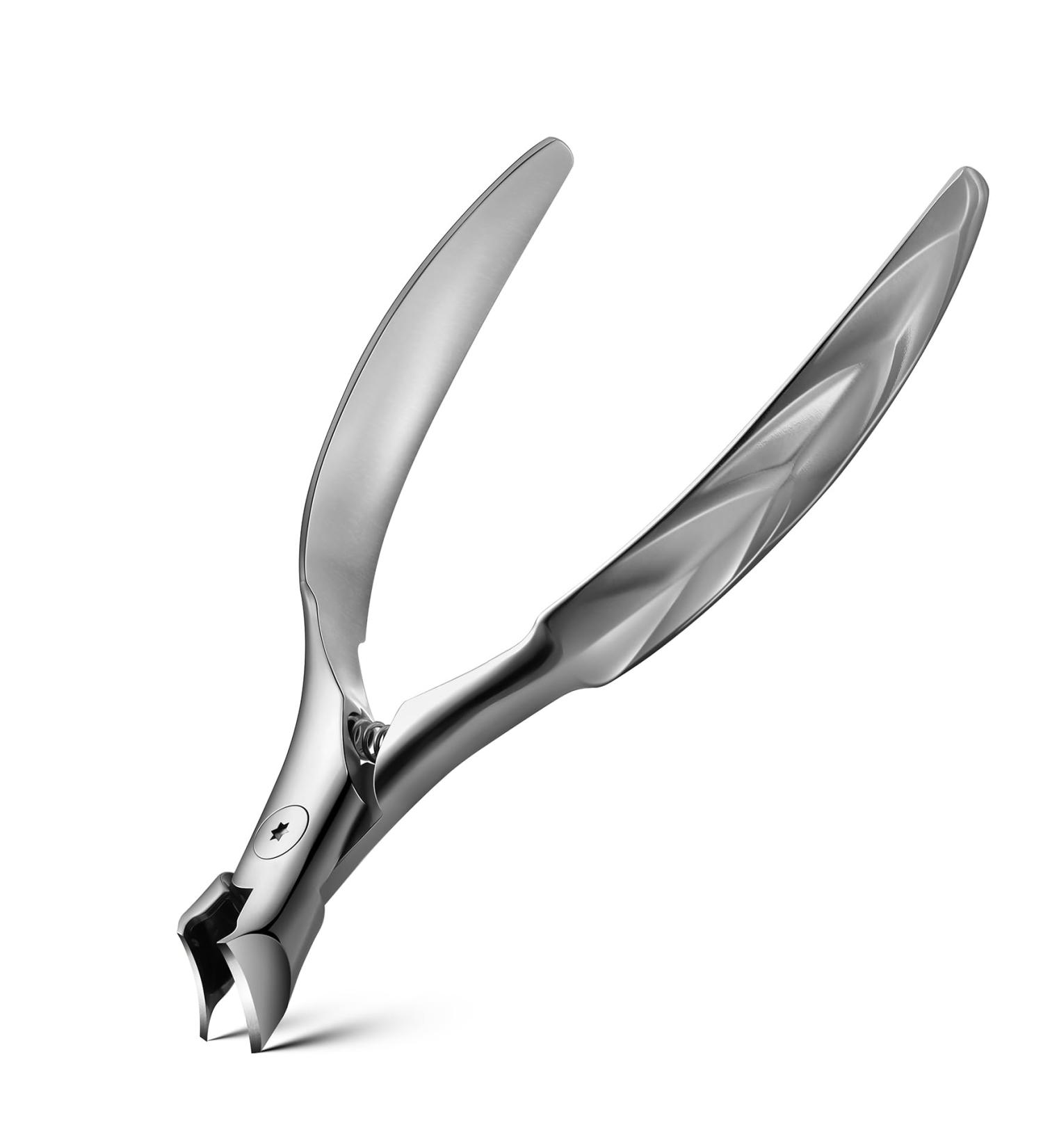 FERYES Wide Jaw Thick Toenail Clippers for Seniors - Precision Stainless Steel with Catcher for Thick Nails - Silver Finish - Buy Online on GoSupps.com