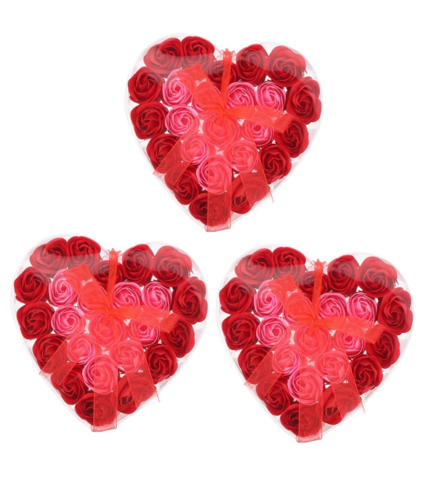 Healeved 3pcs Valentine's Day Present Preserved Rose Soap Preserved Flower Rose Fake Soap Flowers Simulation Soap Flower Adorns Flower Ornaments Flower Soap Artificial Bouquet Box Plastic - Buy Online on GoSupps.com