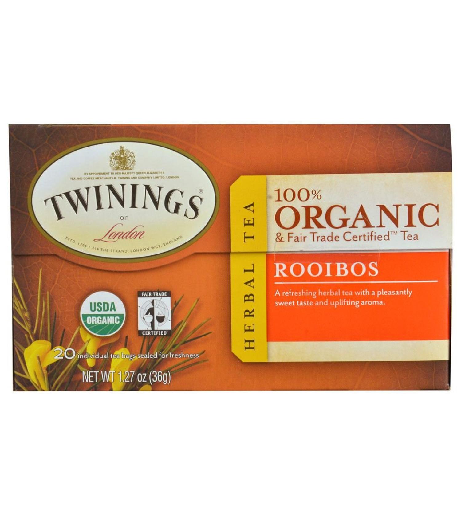 Twinings Organic Herbal Tea Rooibos 20 Tea Bags 1.27 oz (36 g)