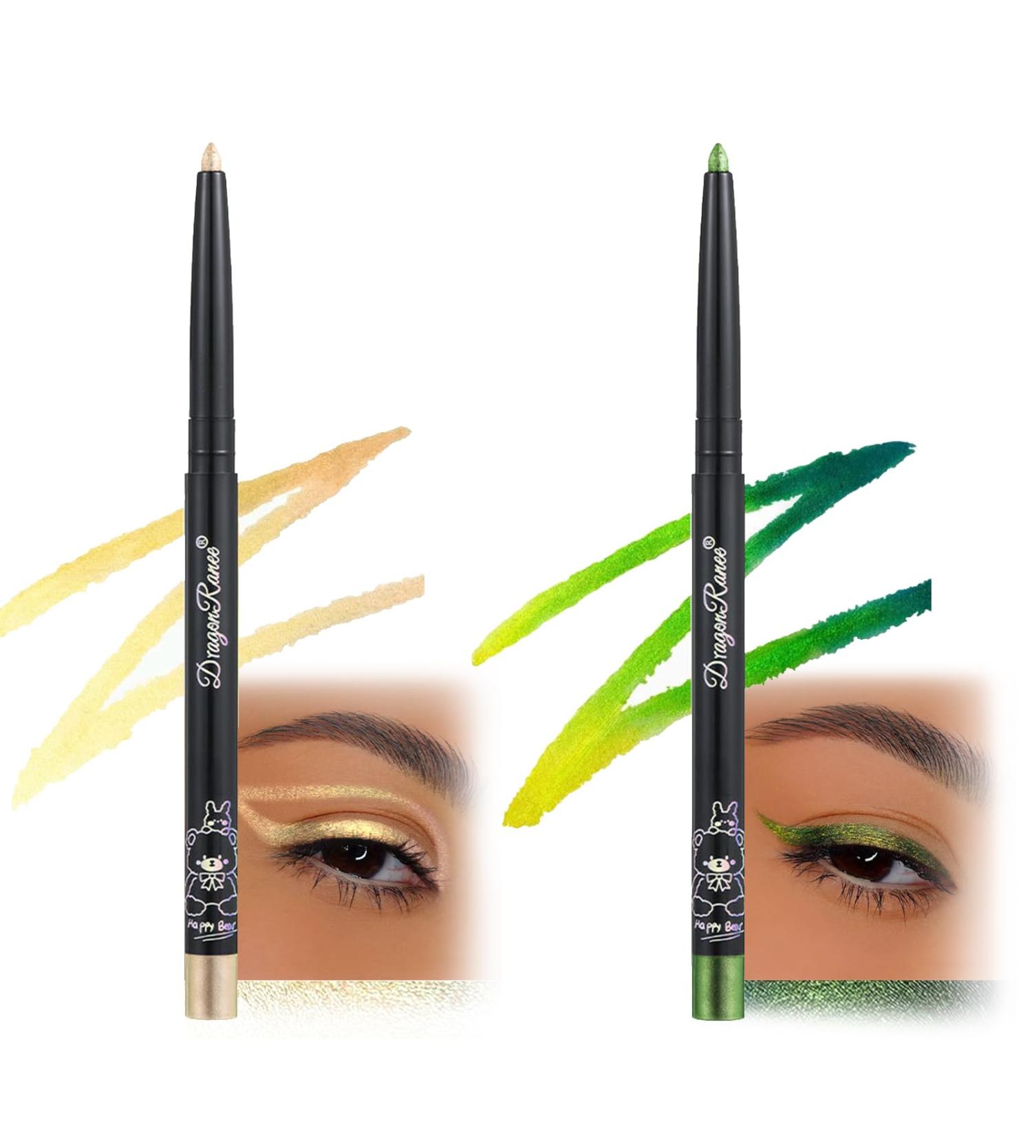 2PCS Eye Liner Pencil Glitter Eye Pencil Green Eyeliner Pencil Eyeliner Stick Multicolor Eyeshadow Pencil Multicolor Eyeshadow Pencil Sparkling Long Lasting For Eyes - Buy Online on GoSupps.com