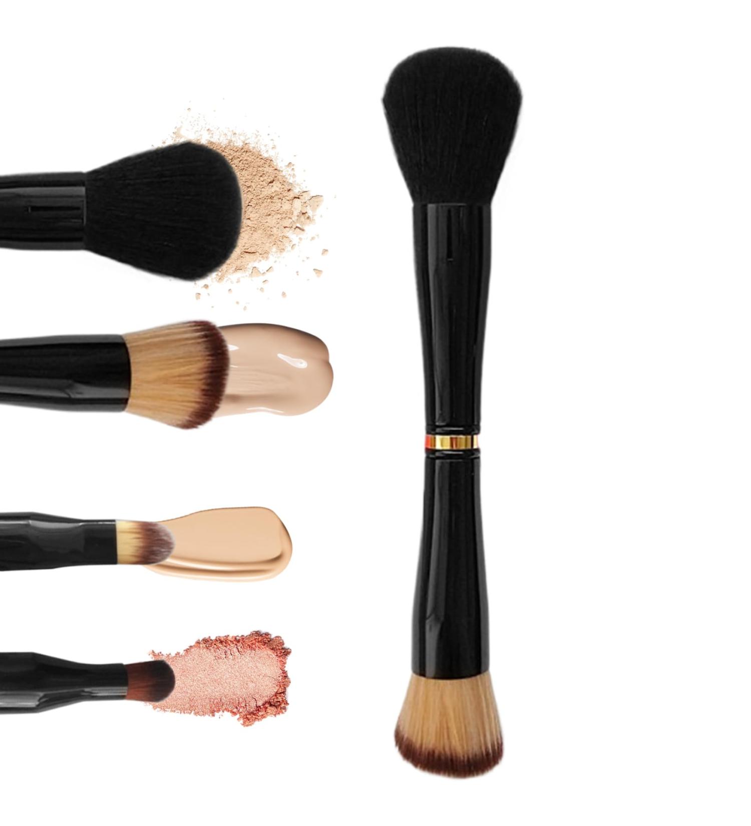 4 in 1 Mini Travel Makeup Brush Set - Stackable Dual Ended Brushes for Powder Blush Blending & Eyeshadow - Perfect for On-the-Go Beauty - Buy Online on GoSupps.com