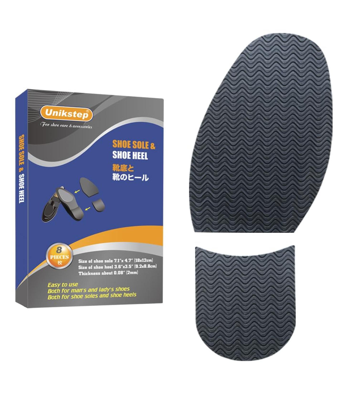UNIKSTEP 8-Piece Shoe Sole & Heel Repair Kit - Non-Skid Replacement Pads for Ultimate Shoe Protection - Buy Online on GoSupps.com