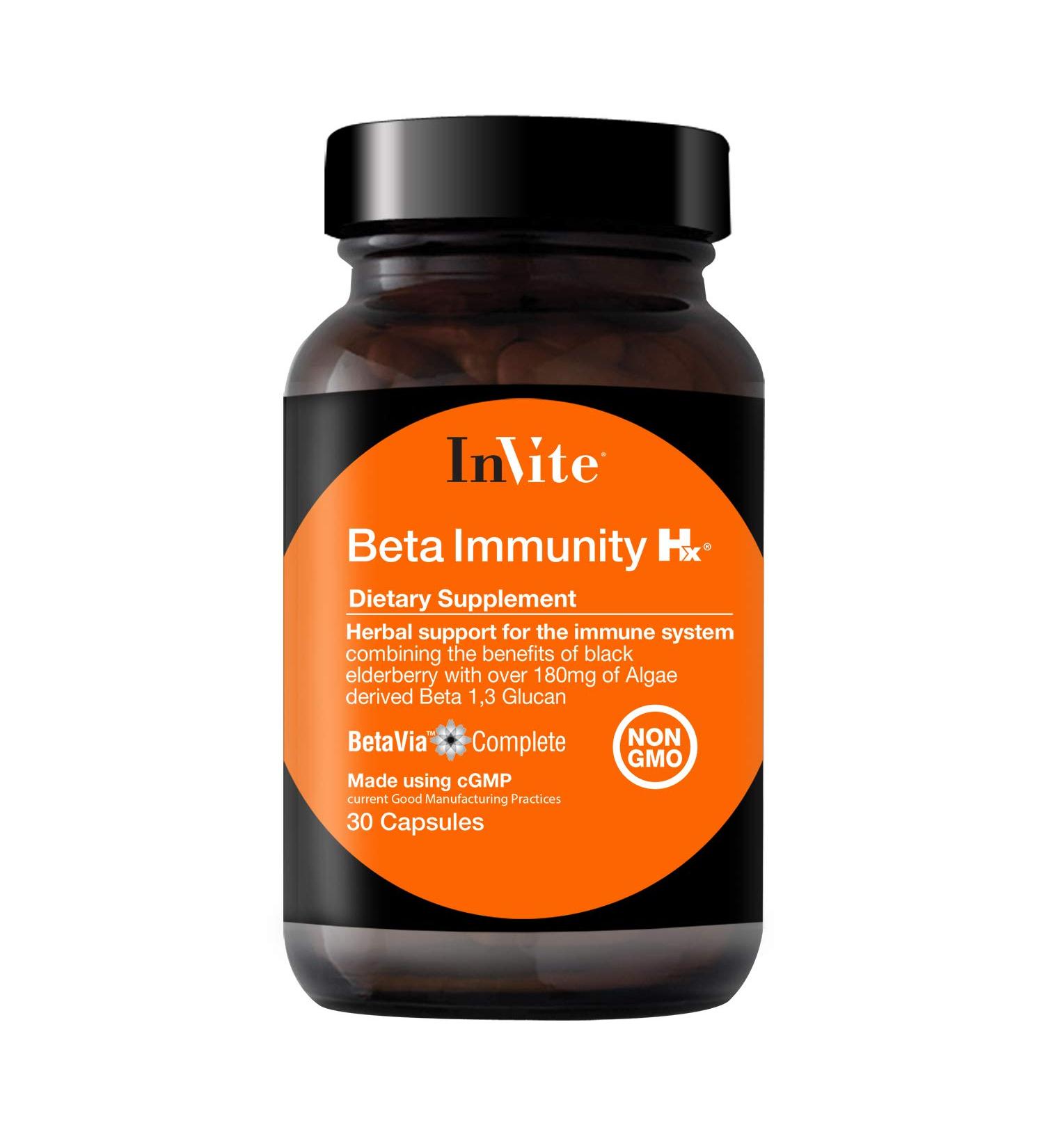IInVite Health Beta Immunity Hx - Immune-Boosting Supplement - with Beta Glucans and Black Elderberry - 30 Capsules 1 - Buy Online on GoSupps.com