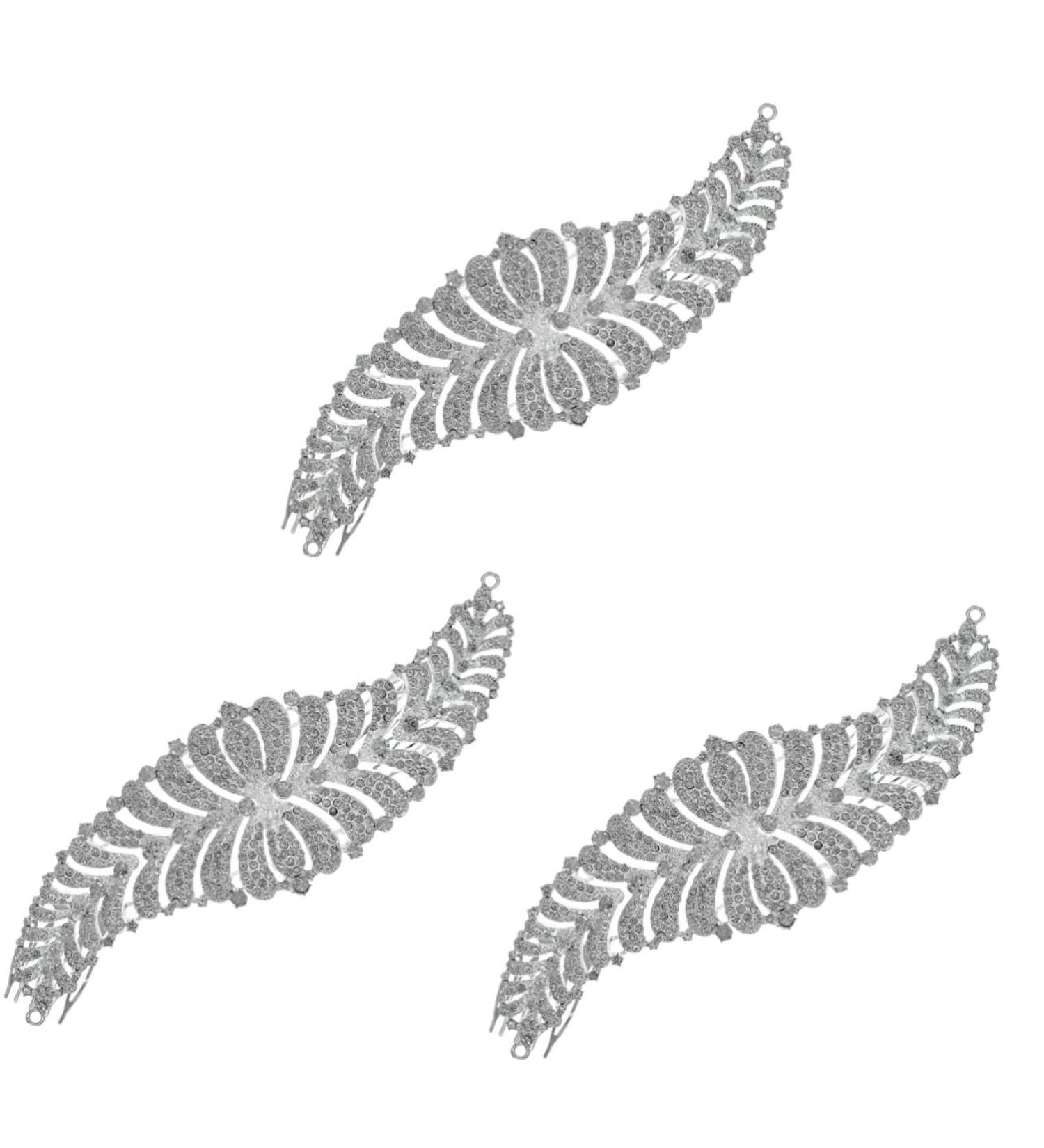 Hair Clip Headband Women Rhinestone Headwear 3pcs Rhinestone Hair Comb Hair Jewels for Women Bridal - Buy Online on GoSupps.com