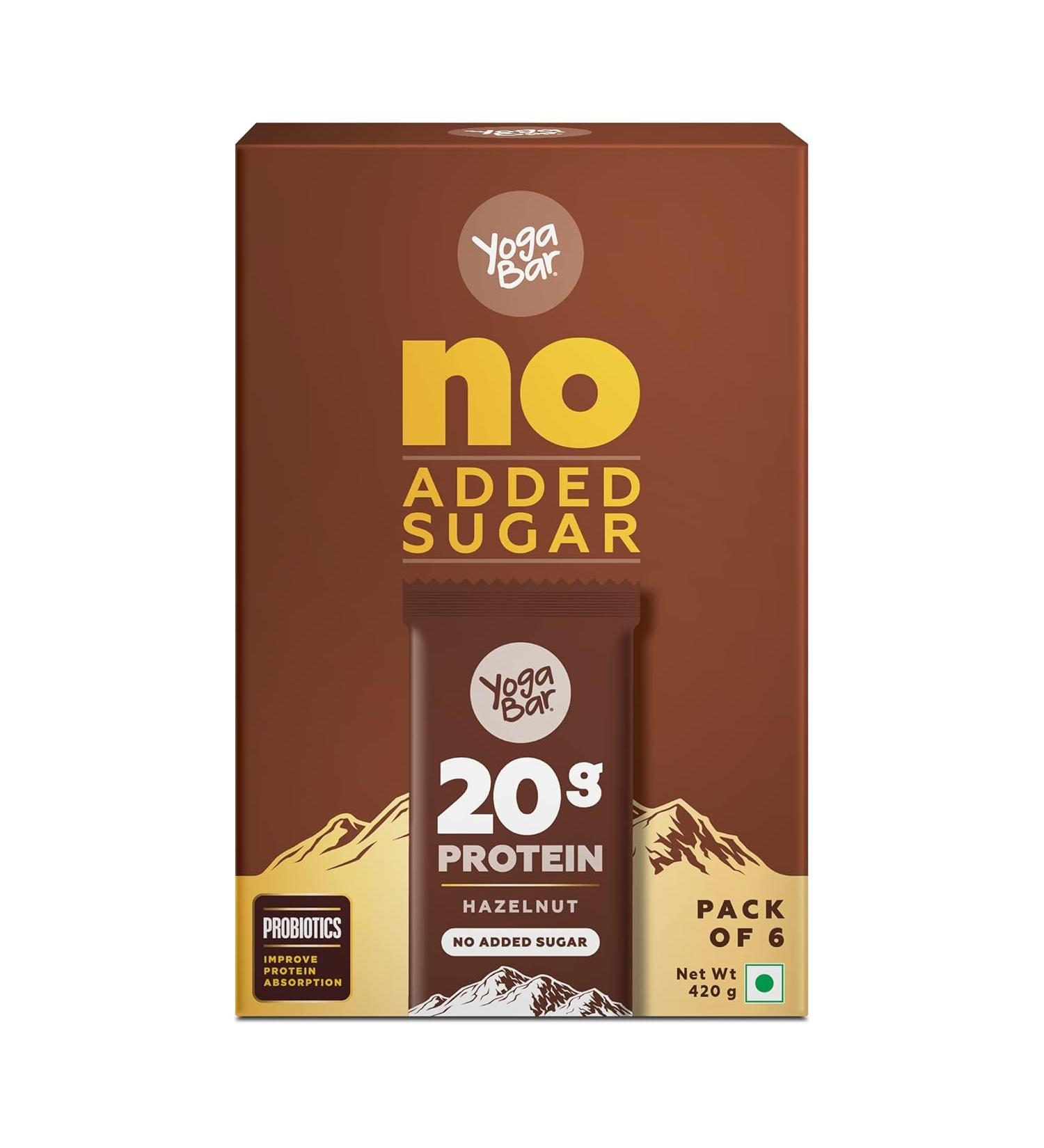 Yoga.bar 20g Protein Bars - Chocolate Brownie | Pack of 6 x 70g | Buy Internationally - Buy Online on GoSupps.com