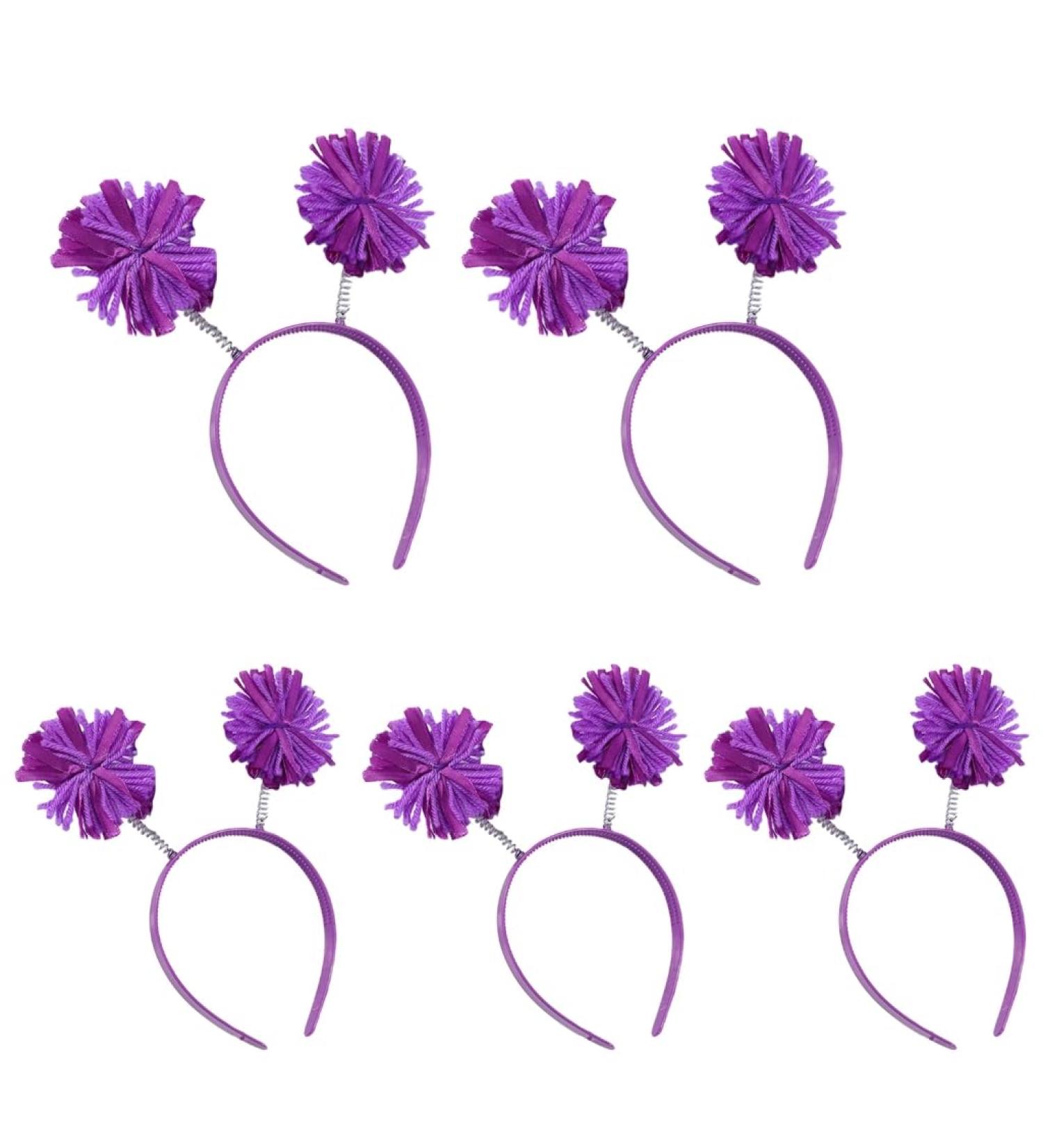 TQUXNGA Hairband with Colorful Pompoms for Parties Stage Performences Eye-catching Party Headband Birthday HeadWear Purple - Buy Online on GoSupps.com