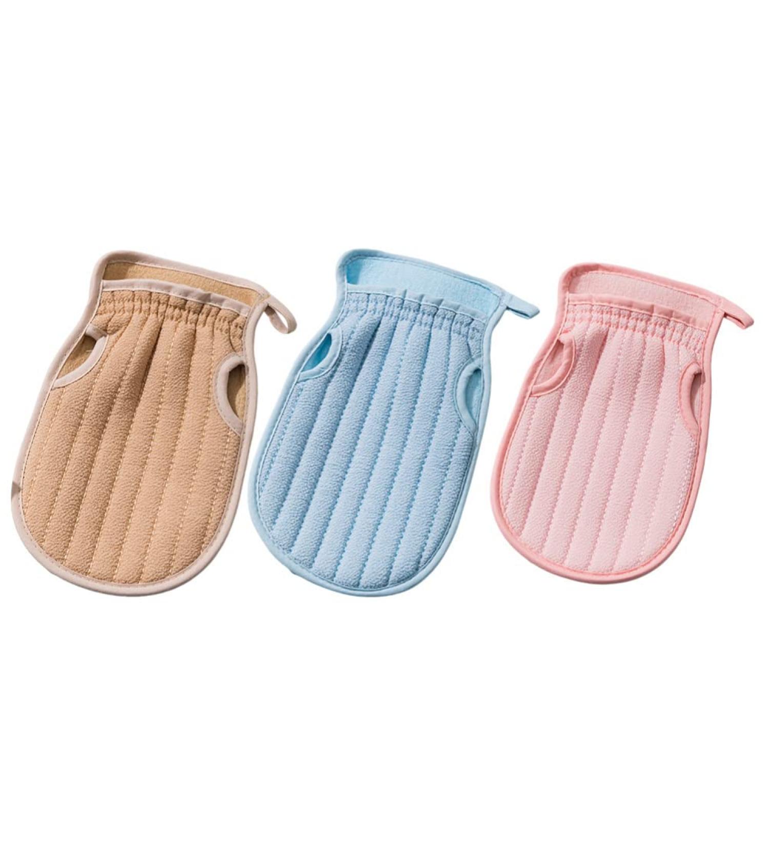 Beaupretty 3pcs Double Sided Bath Towel Mittens & Scrub Gloves - Premium Body Scrub & Spa Experience for Adults & Kids - Buy Online on GoSupps.com