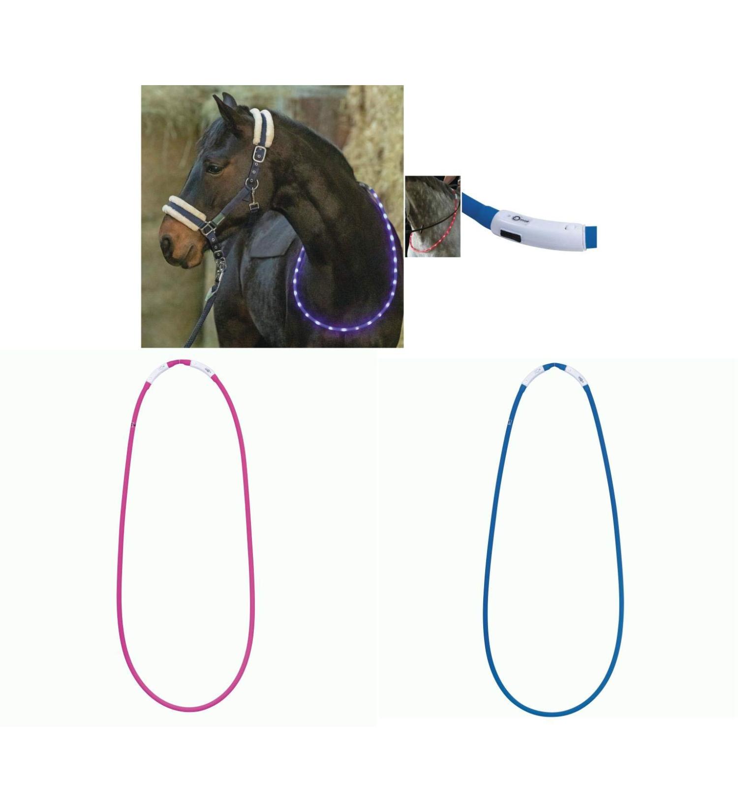 LED light neck ring for horses green